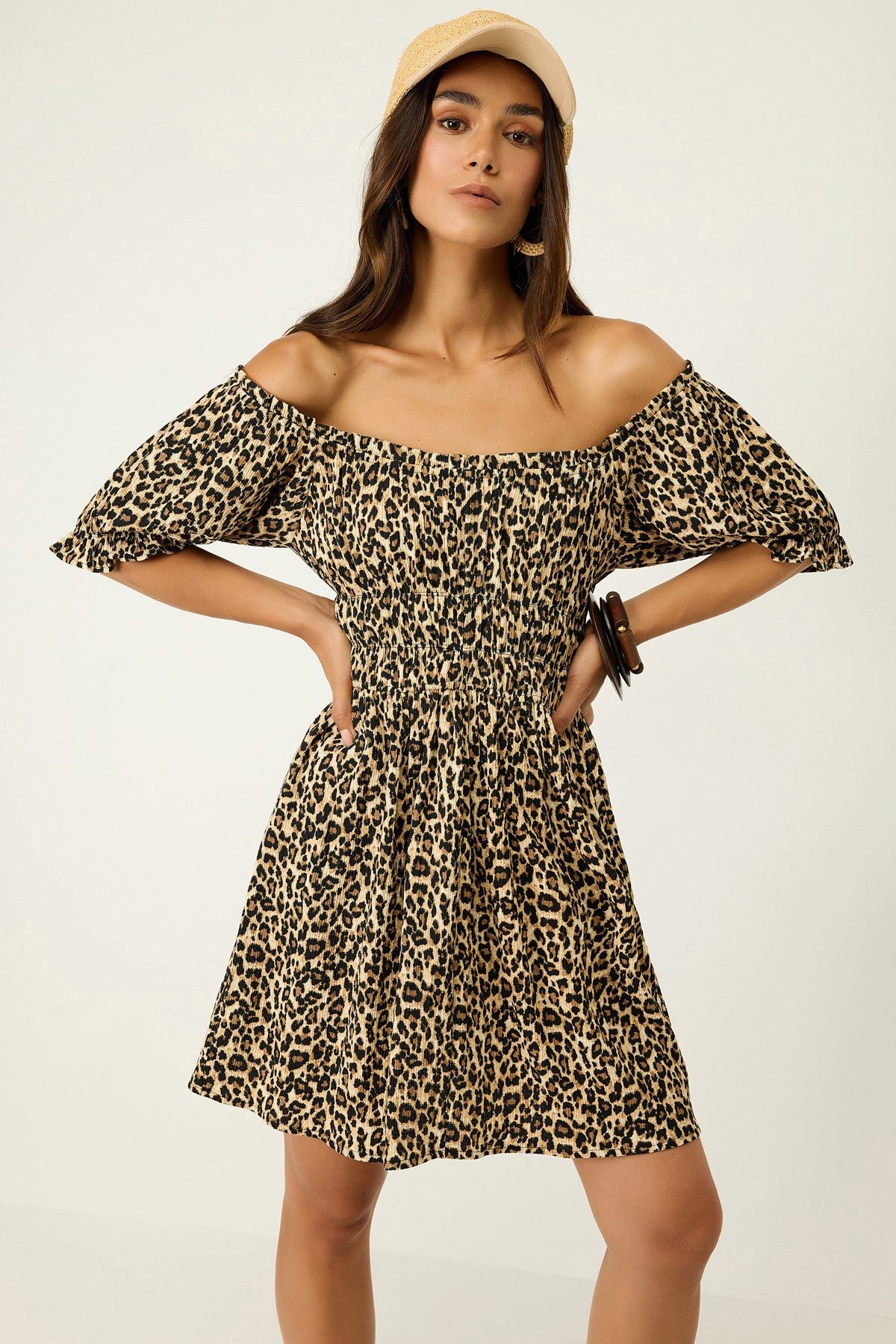 No Matter What Minikleid Kurzes Kleid mit Leopardenmuster und elastischem B günstig online kaufen