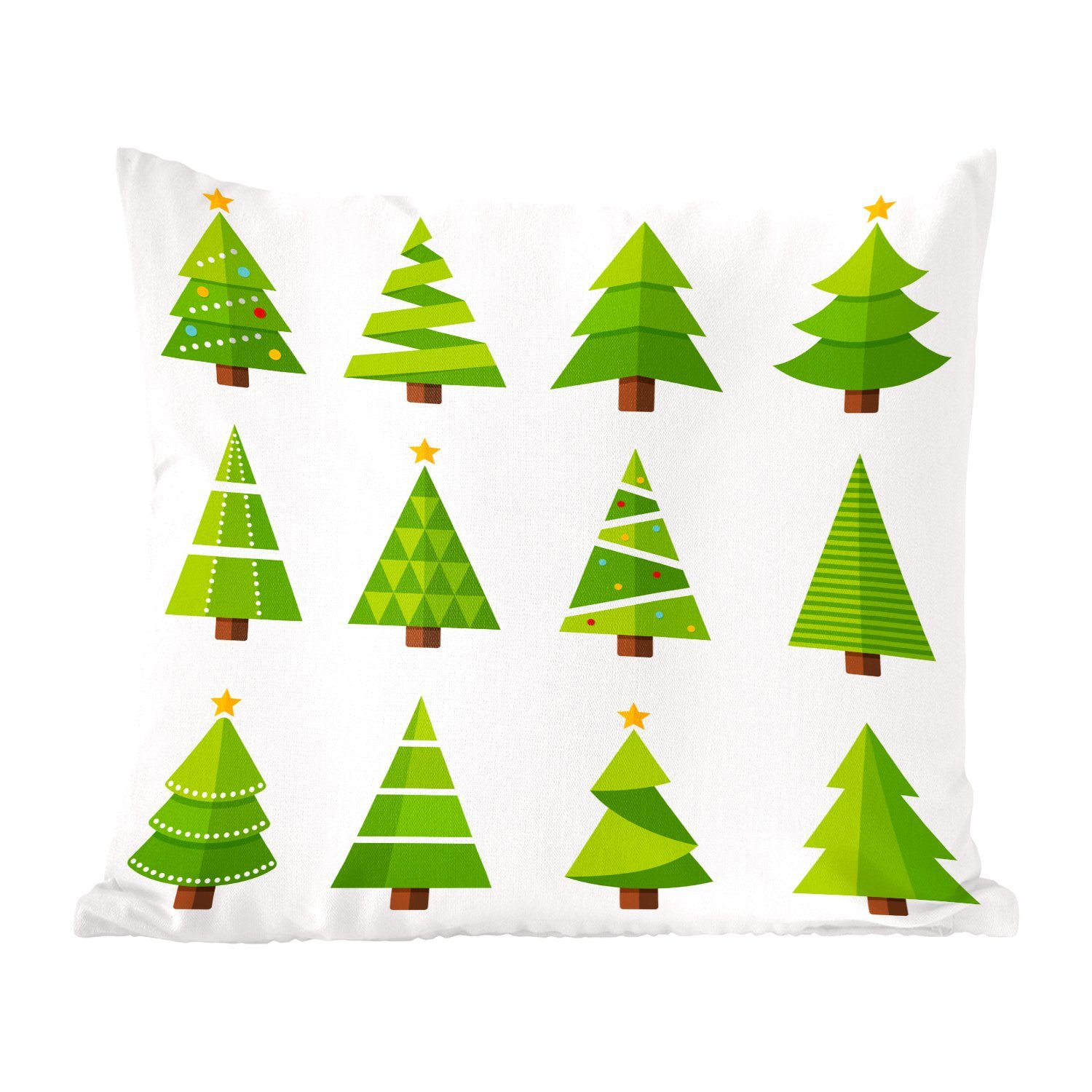 MuchoWow Dekokissen Muster - Weihnachtsbaum, Zierkissen mit Füllung für Wohzimmer, Schlafzimmer, Deko, Sofakissen