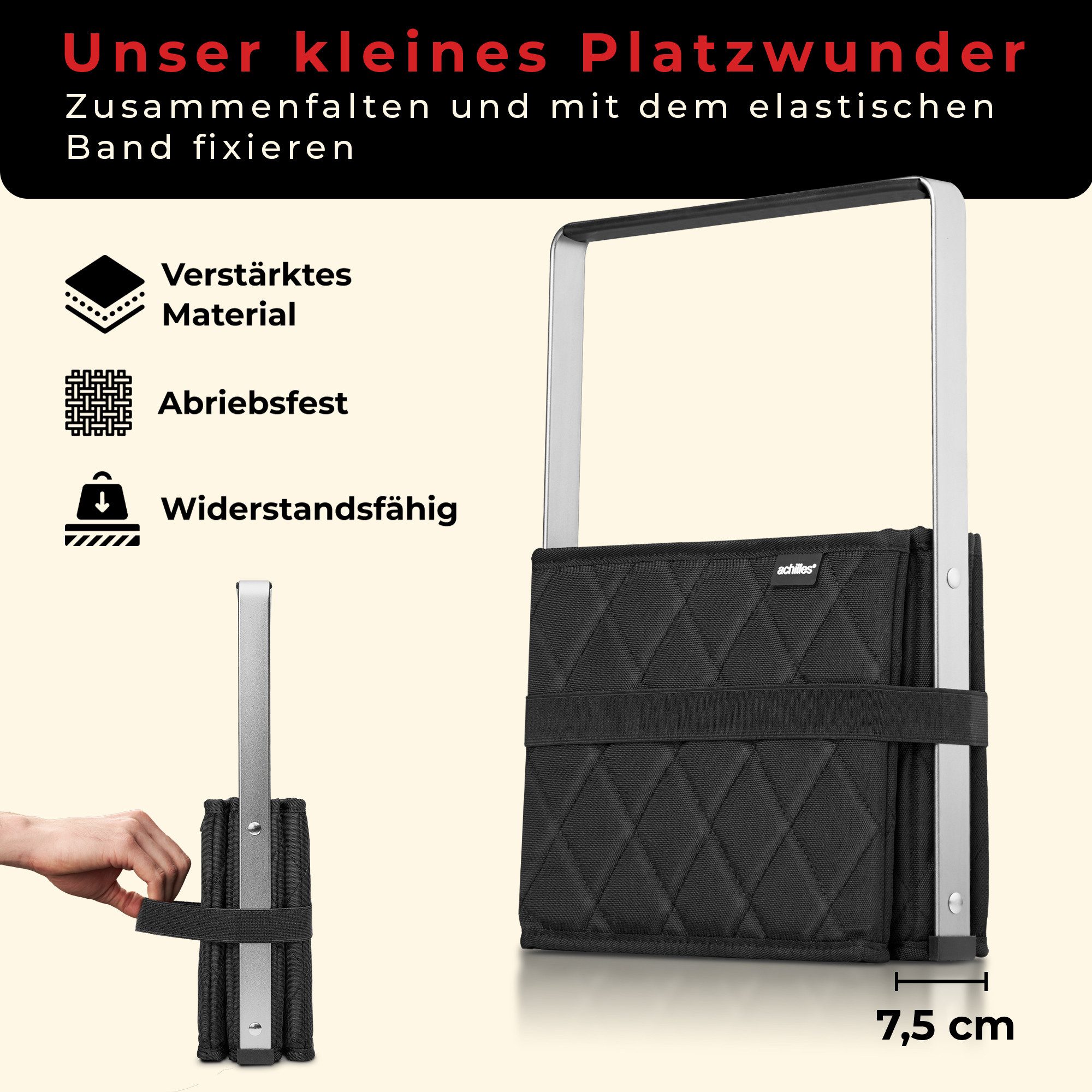 achilles Einkaufskorb Einkaufskorb Edge - klappbare praktischer Tragekorb zum Einkaufen