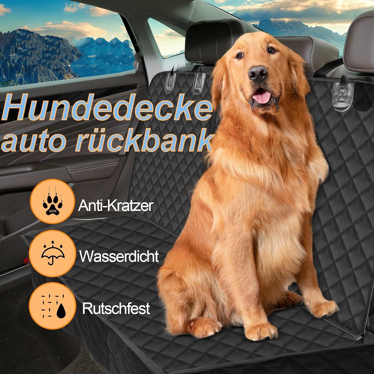 Ledander Tierdecke Autoschondecke Hund Rücksitz, Hundedecke Auto Rückbank, günstig online kaufen