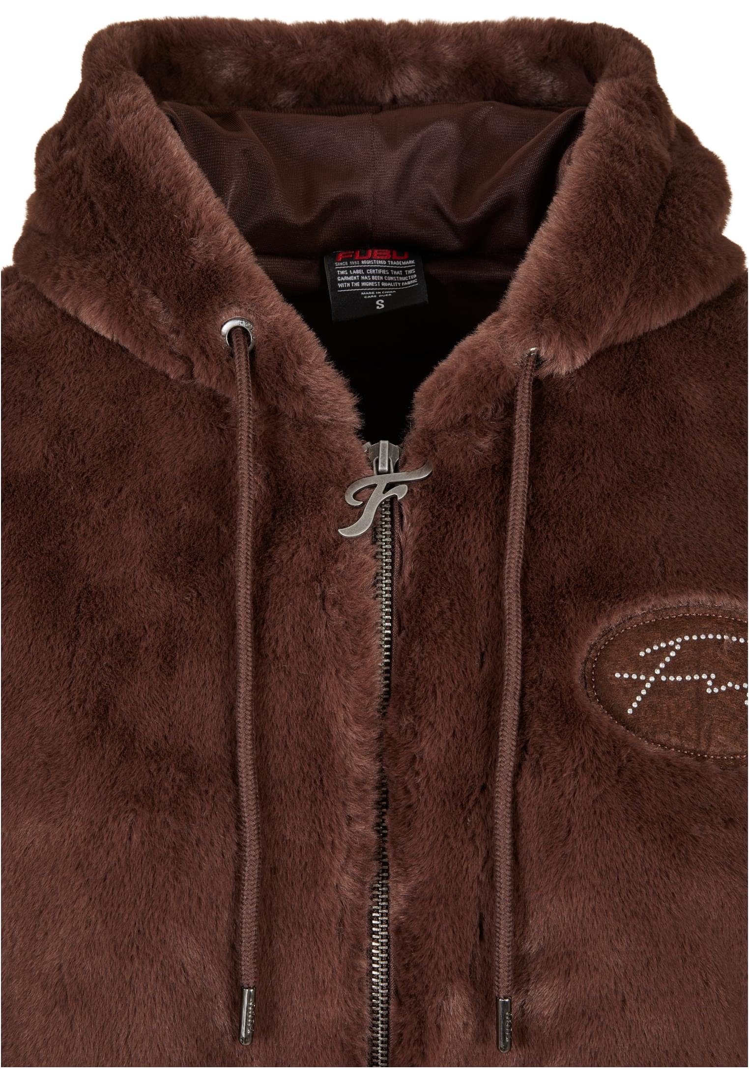 Fubu FW224-022-1 Damen (1-St) Rhinestone Fur brown Signature Sommerjacke Jacket
