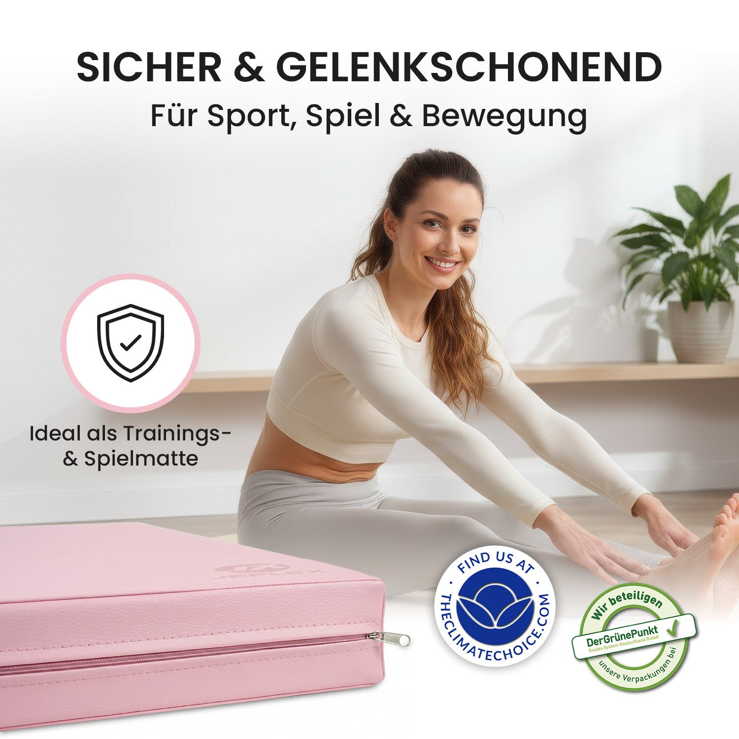 Jeflex Weichbodenmatte Jeflex Turnmatte 100 x 70 x 8 cm Fitness Weichbodenmatte Sportmatte