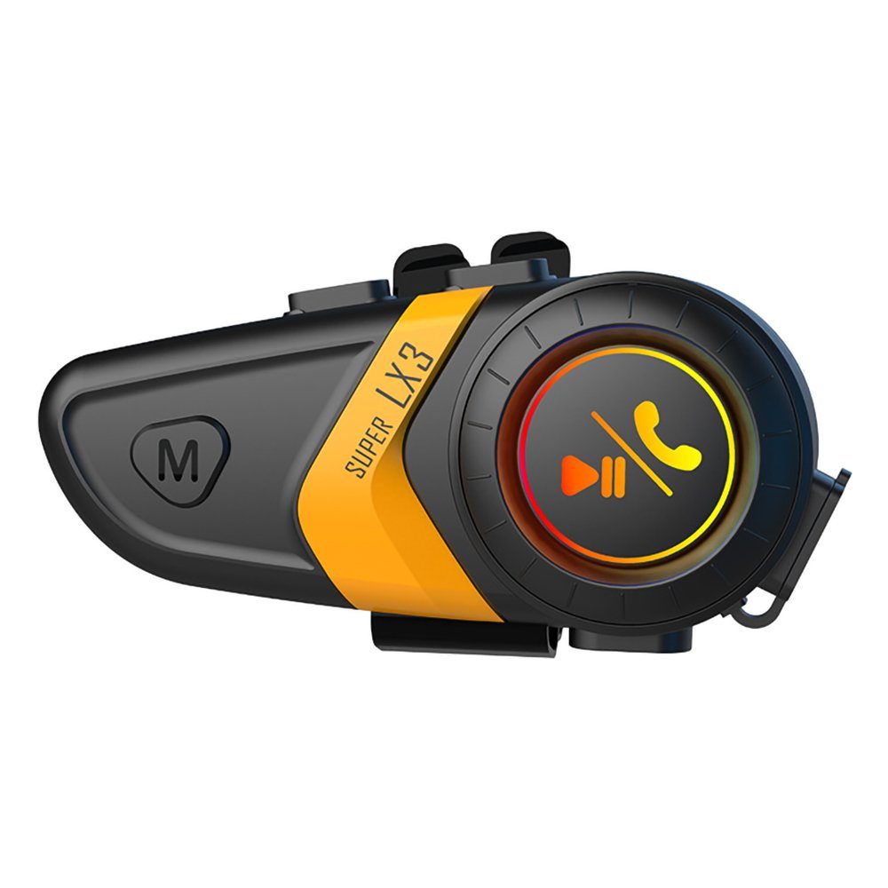 GelldG Intercom Motorrad Kommunikationssystem für 15 Stunden Arbeitszeit Bluetooth-Kopfhörer Gelb