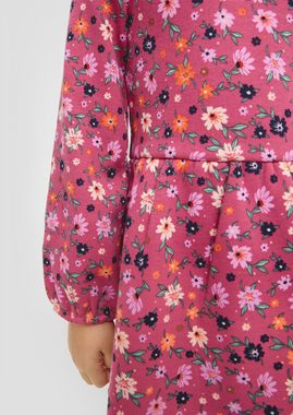 s.Oliver Minikleid Thermofleece-Kleid mit Allover-Print Raffung