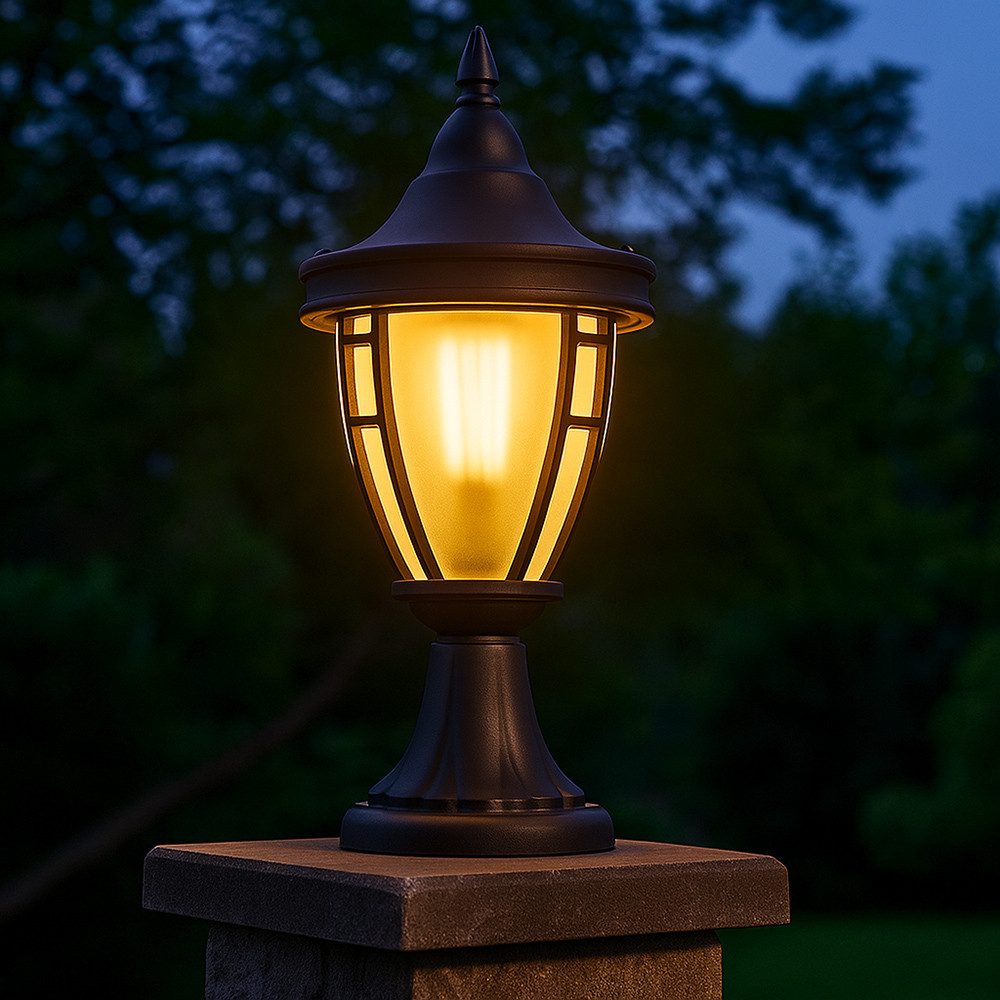 Maytoni Außen-Stehlampe, Leuchtmittel nicht inklusive, Außenlampe Stehleuchte Wegelampe schwarz Wetterfest IP44 D 18,2 cm