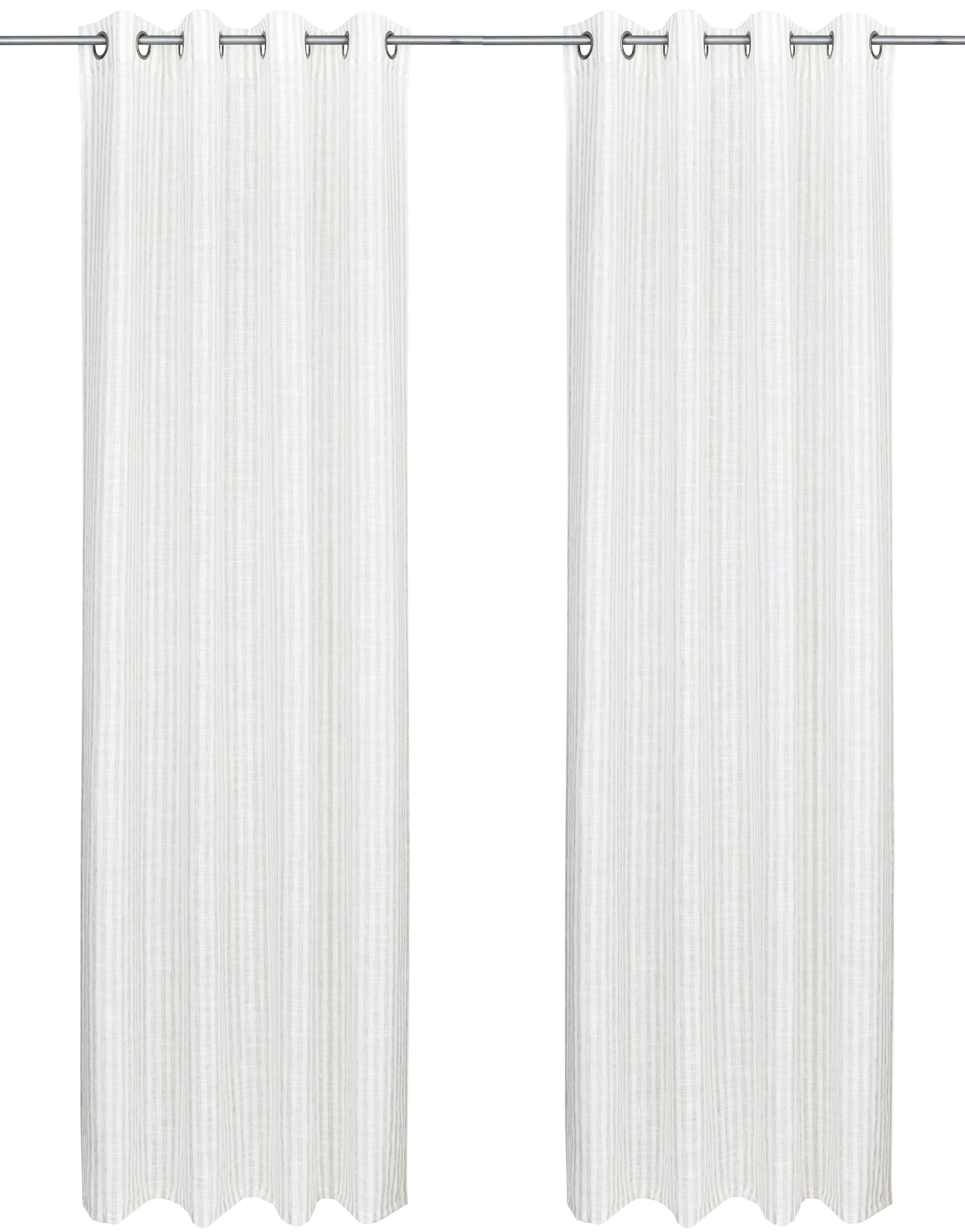 OTTO home Gardine Marric (1 St), Ösen, halbtransparent, halbtransparent, Linenoptik mit Streifen, verschiedene Größen
