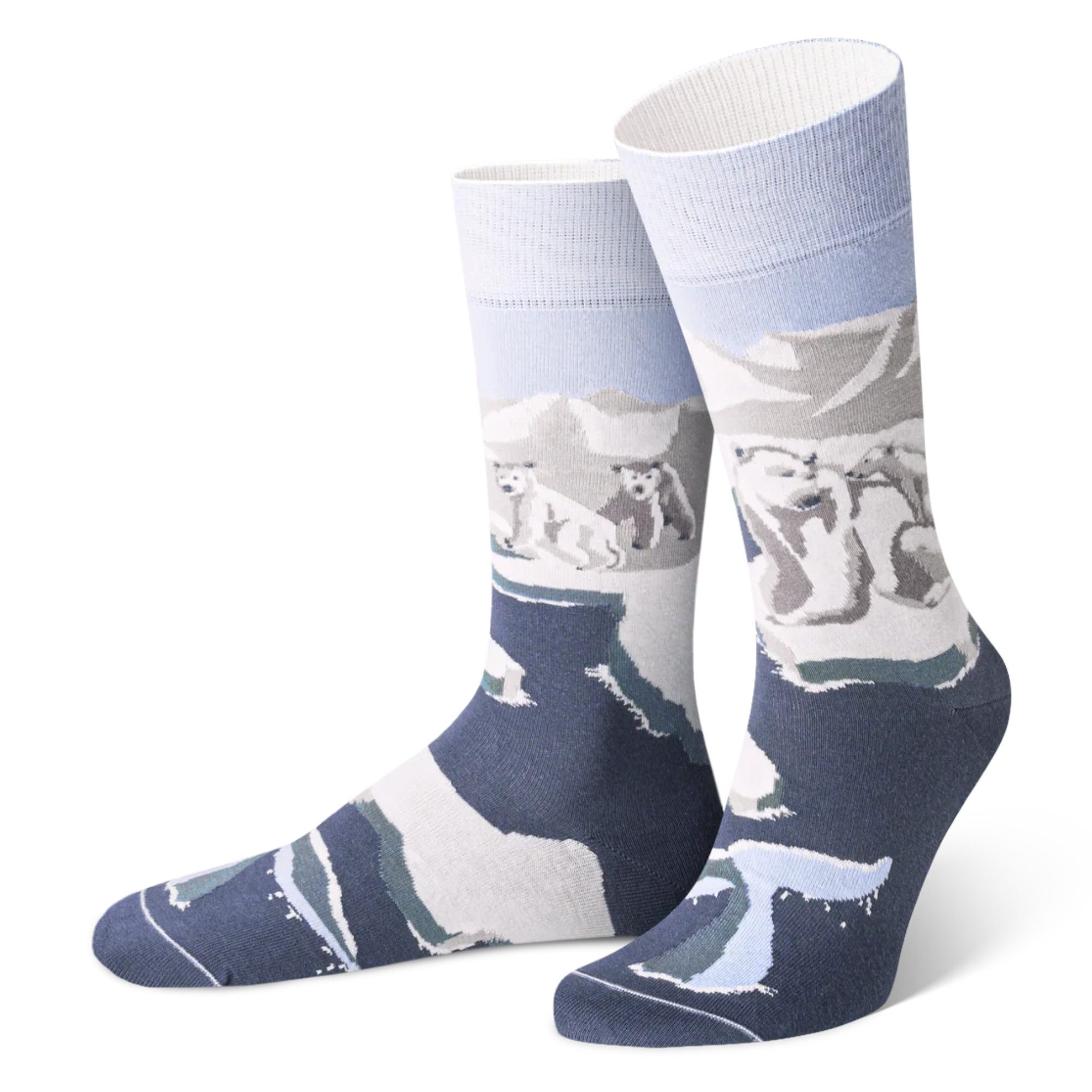 von Jungfeld Socken Eisbär Design Bio-Baumwolle 35-46 Unisex (1-Paar, 1 Paar) Motivsocken aus Bio-Baumwolle
