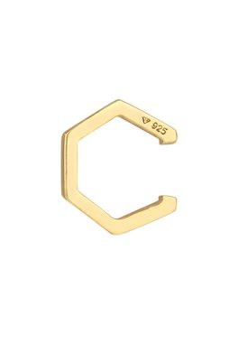 Elli Ohrklemme Earcuff Hexagon Ohrklemme Single 925 Silber, Hexagon