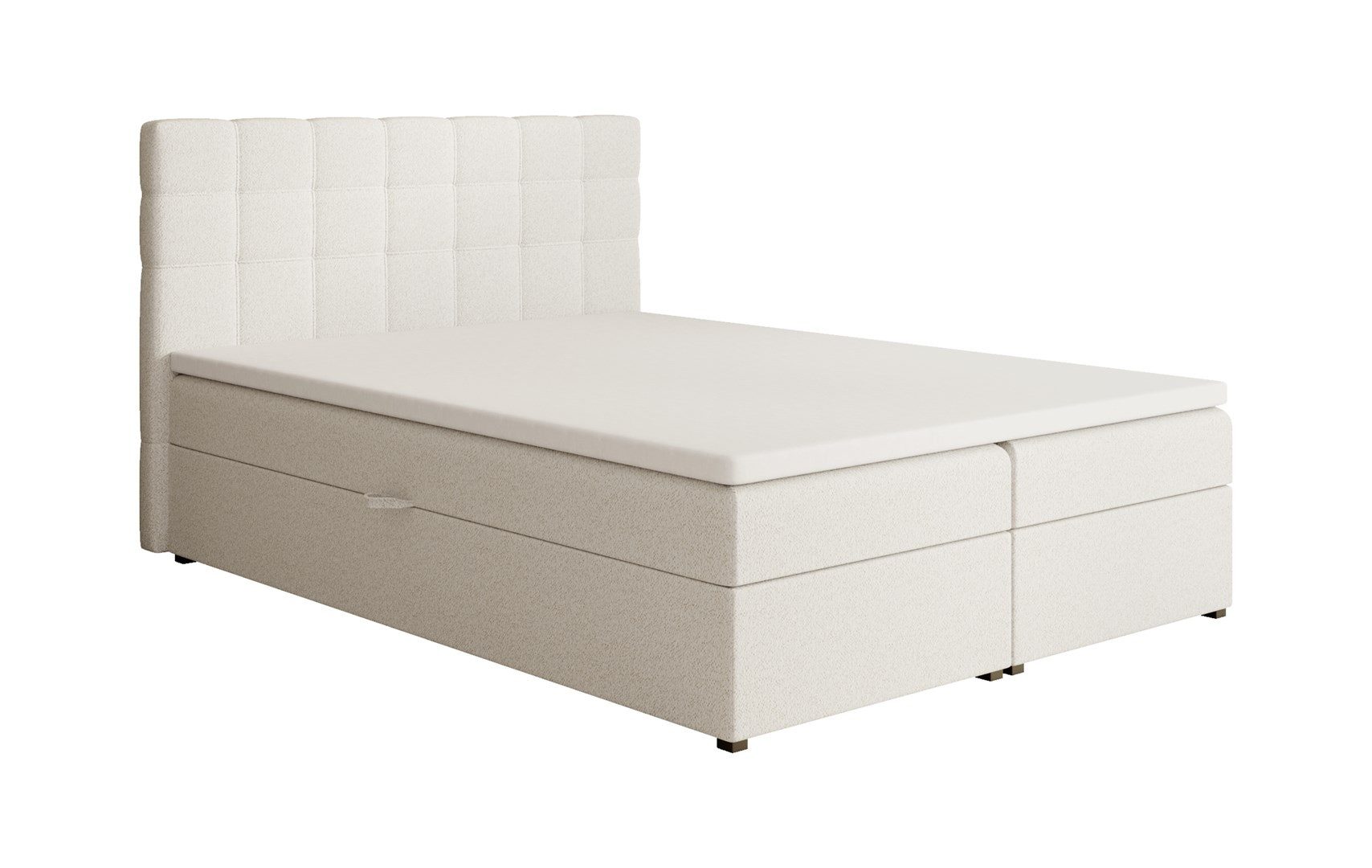 Beautysofa Boxspringbett Kontinentales mit Bettkasten TOPIQ BOUCLÉ (mit FED günstig online kaufen