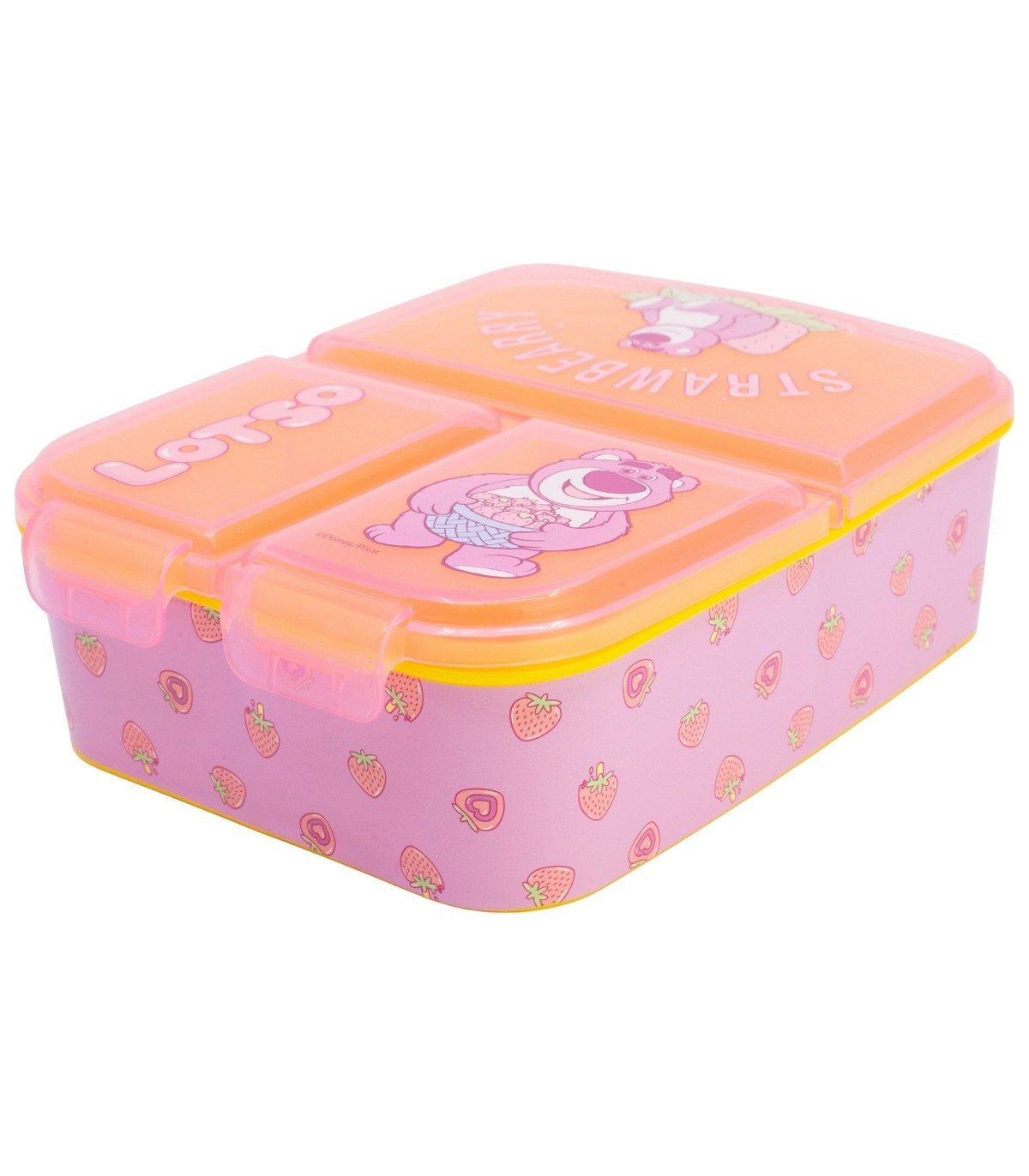 Disney Lunchbox Lotso Lunchbox Kinder Brotdose mit 3 Fächern Pausenbox