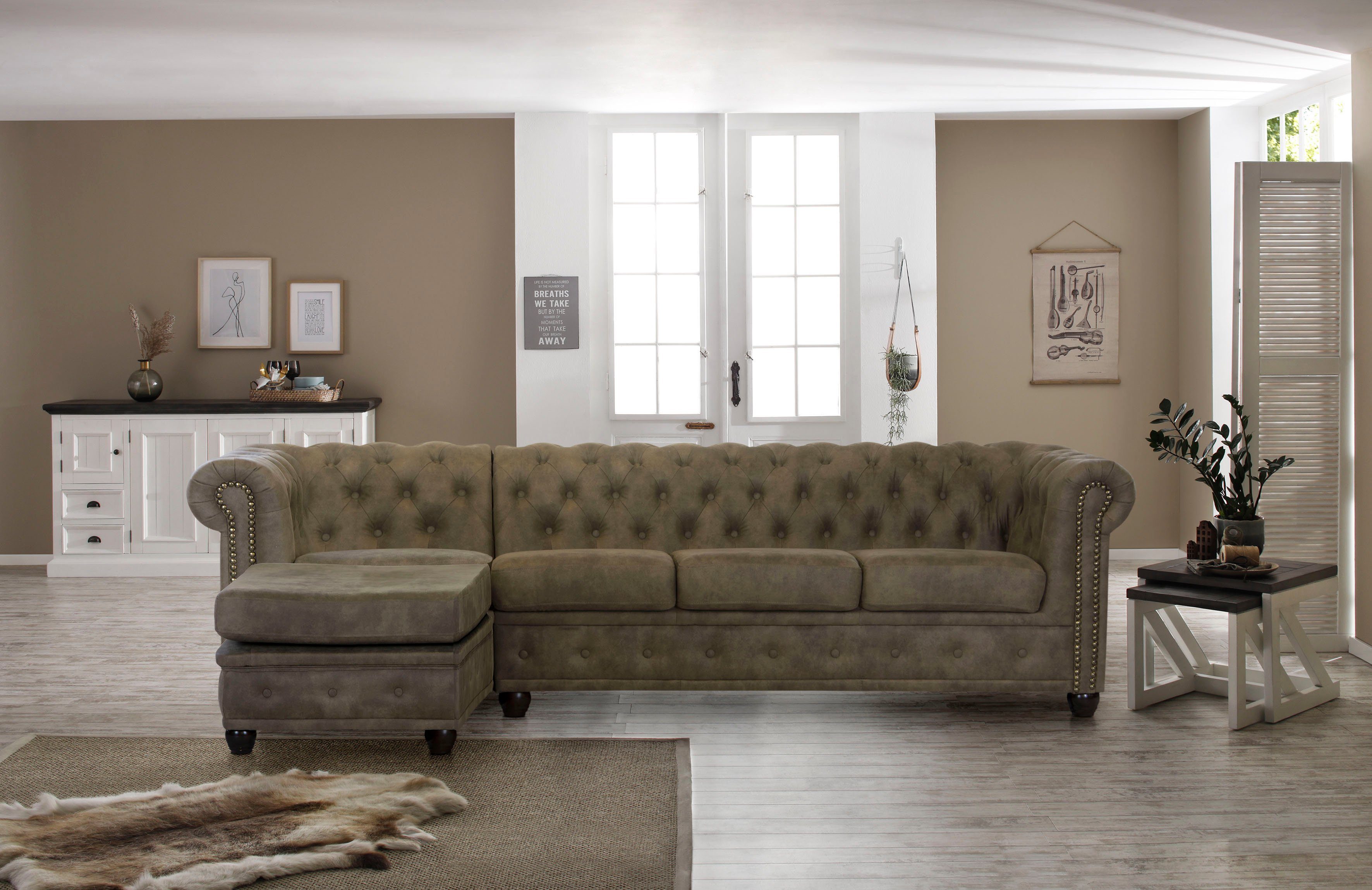 Home affaire Chesterfield-Sofa Rysum L-Form, Chesterfield-Optik günstig online kaufen