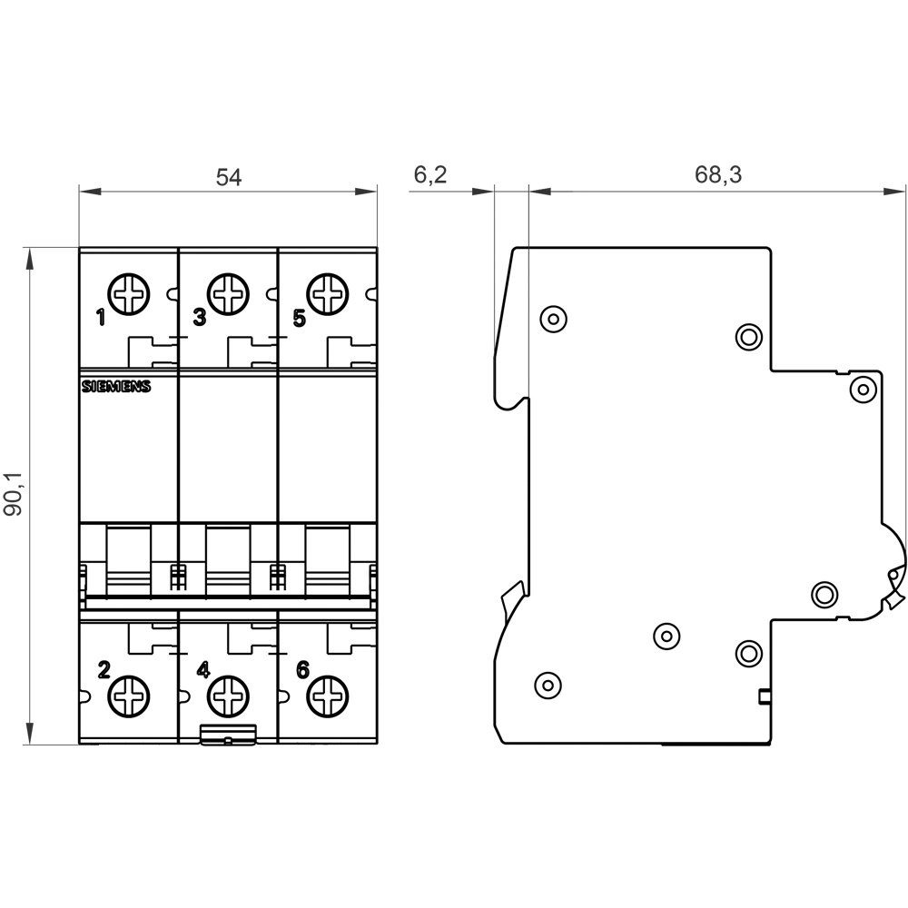 SIEMENS Schalter Siemens 5SL63257 Leitungsschutzschalter 3polig 25 A 400 V