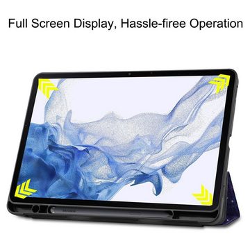 Wigento Tablet-Hülle Für Samsung Galaxy Tab S8 / S7 3folt WakeUP Smart Cover Tablet Tasche