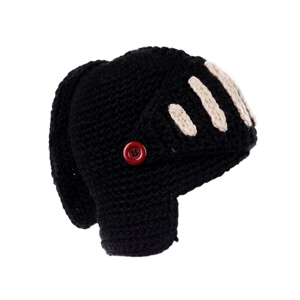 GalaxyCat Ritterhelm Wolle aus Strickmütze Strickmütze Stück) Schirmmütze in Form Schwarze Warme Winter im Ritterhelm (Ein Ritter Design,