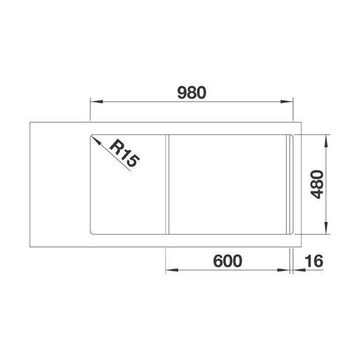 Blanco Granitspüle BLANCO Einbauspüle FARON XL 6 S Silgranit InFino weiß, 100/50 cm