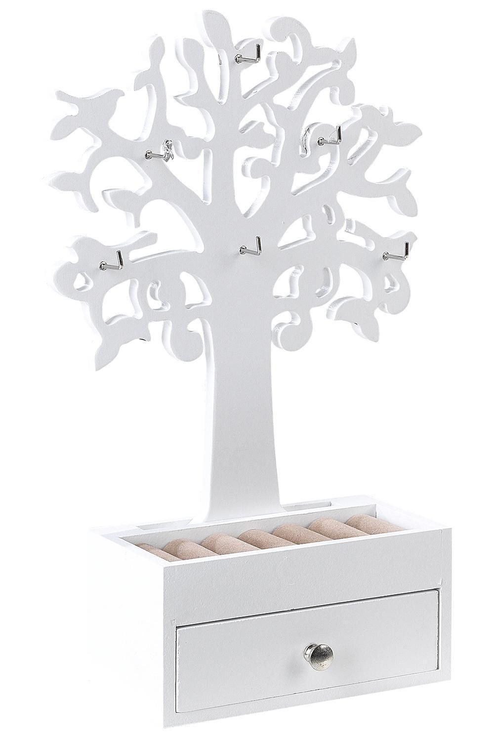 Schmuckbaum Schmuckaufbewahrung JEWEL, 19,5 x 31 cm, Weiß, (1 St), MDF, Metall, mit 6 Haken