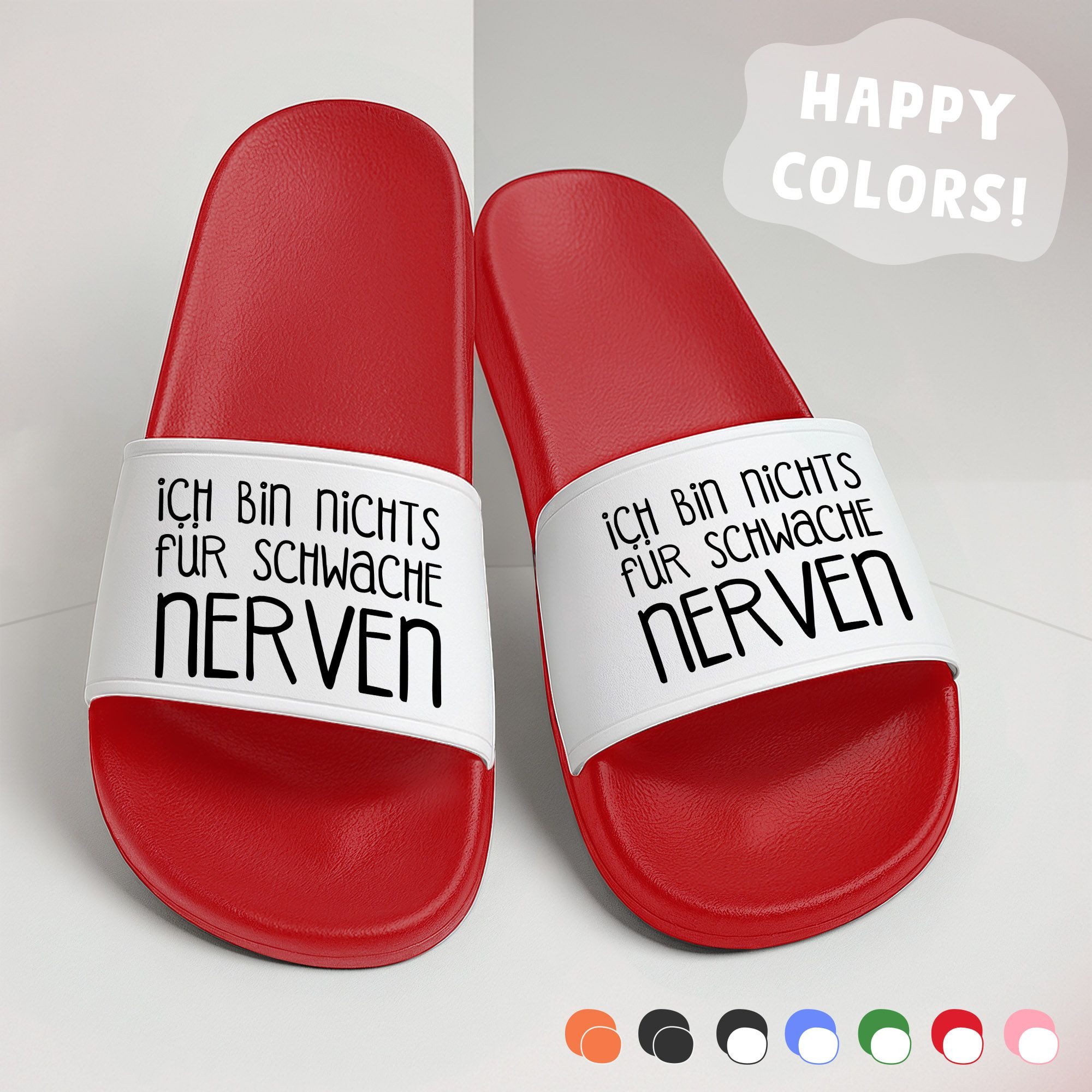 MoonWorks Badeschlappen mit Spruch Nichts für schwache Nerven Badelatschen günstig online kaufen