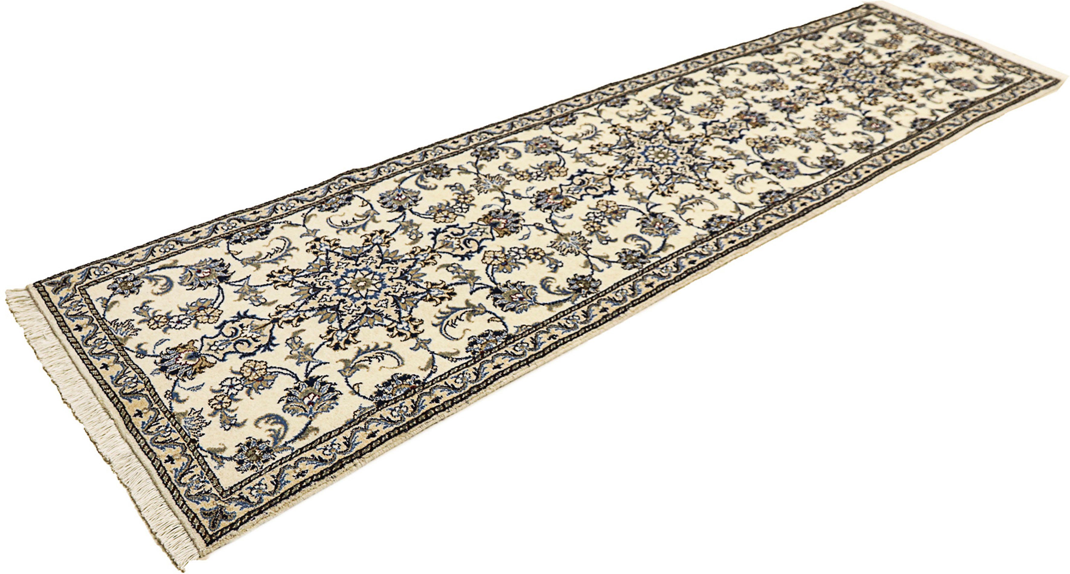 Orientteppich Perser - Nain - 293 x 80 cm - beige, morgenland, rechteckig, Höhe: 12 mm, Wohnzimmer, Handgeknüpft, Einzelstück mit Zertifikat | Kurzflor-Teppiche