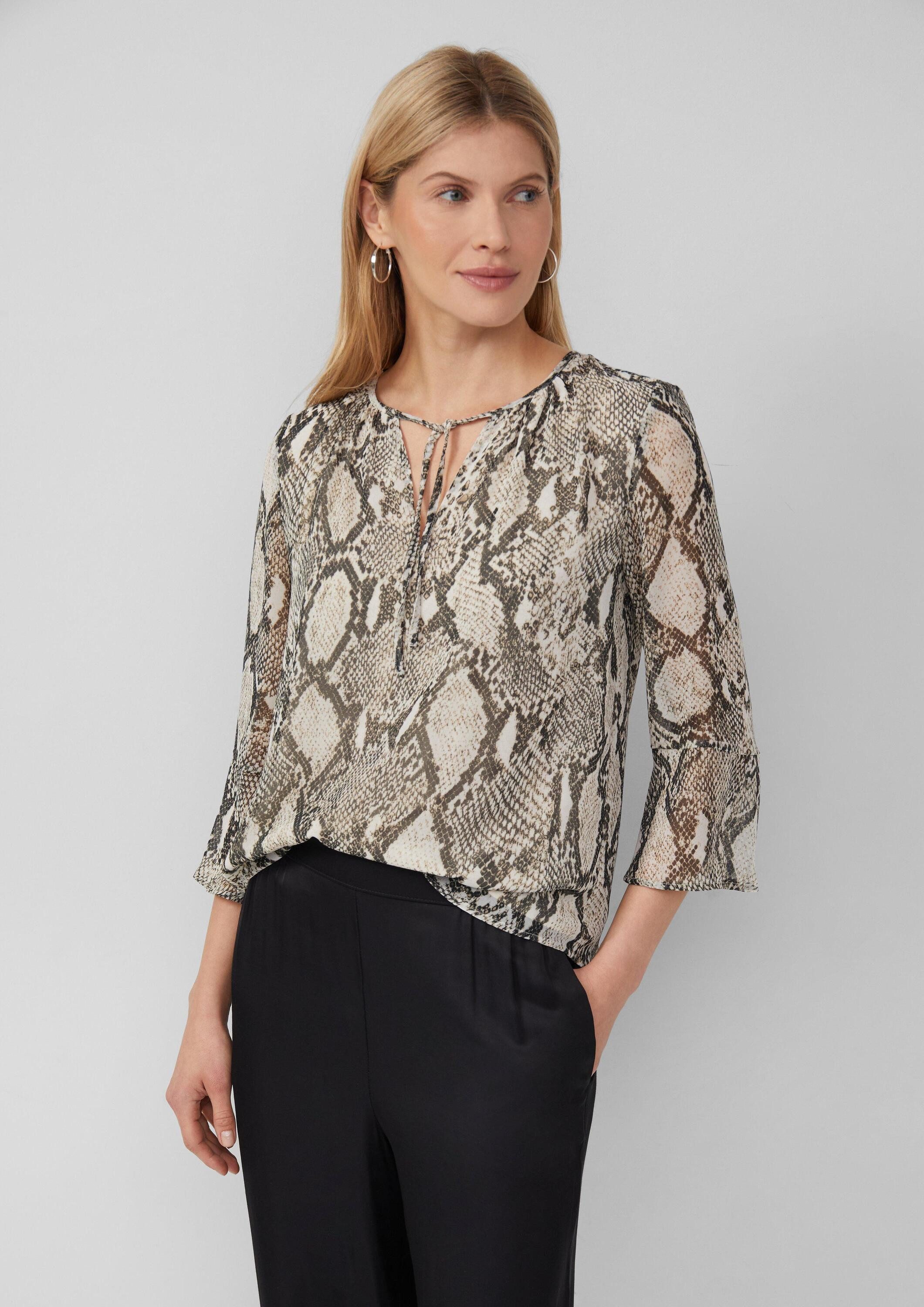 s.Oliver Langarmbluse Bluse Bluse mit Schlangen-Print günstig online kaufen