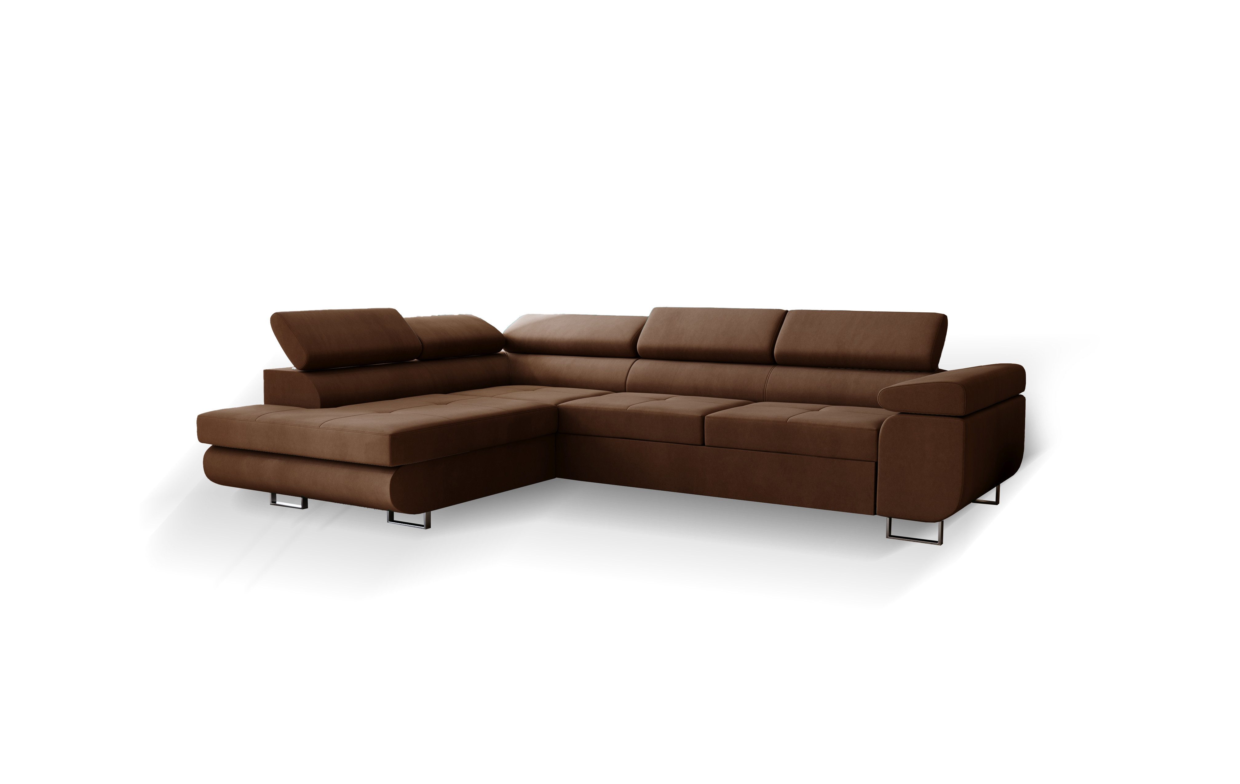 Goldstoff Ecksofa mit Schlaffunktion - Designersofa, Sofa mit Bettfunktion günstig online kaufen
