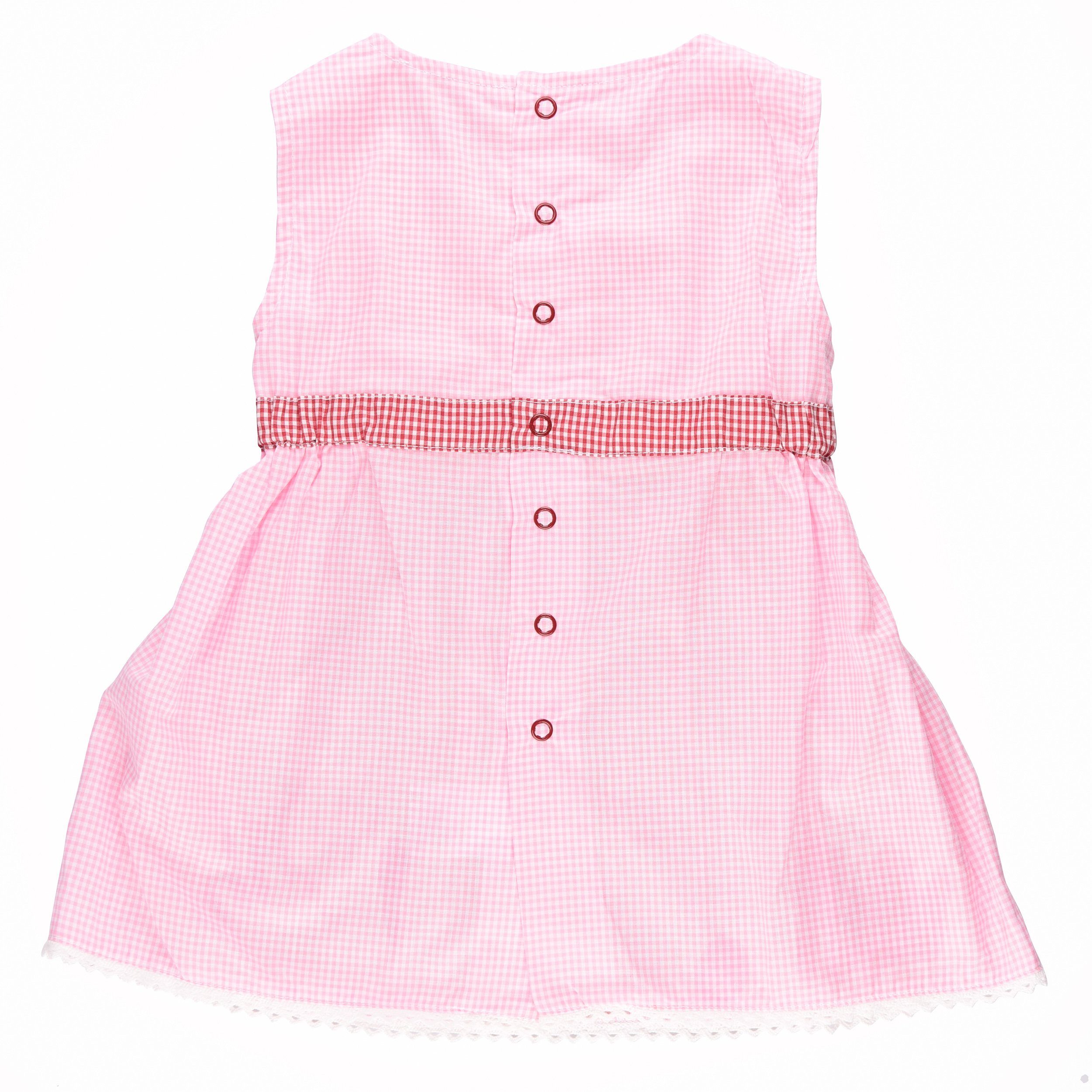 P.Eisenherz Trachtenkleid Dirndlkleid, rosa/rot mit angenähter Schürze