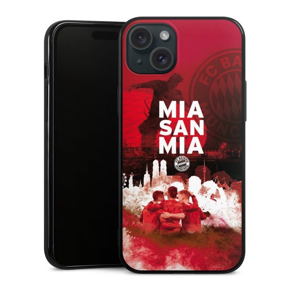 DeinDesign Handyhülle FCB Mia San Mia FC Bayern München FCB - MIA SAN MIA, Apple iPhone 15 Plus Silikon Hülle Bumper Case Handy Schutzhülle