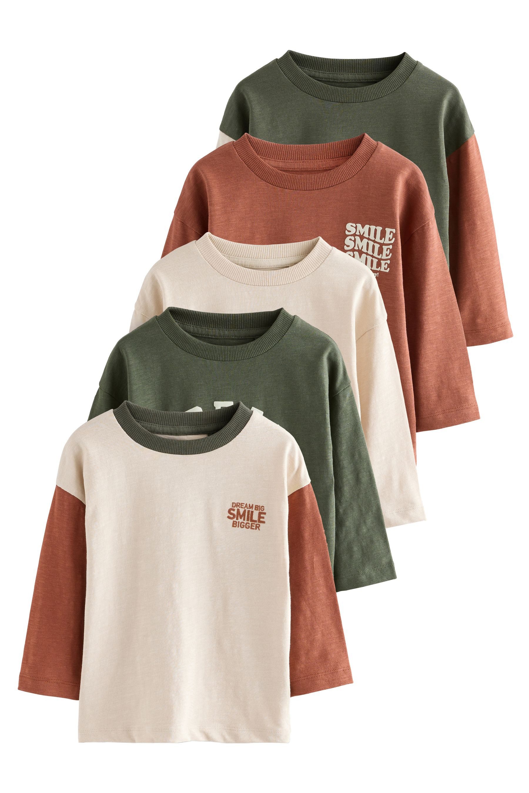 Next Langarmshirt Langarm-Shirts, 5er-Pack (5-tlg) günstig online kaufen