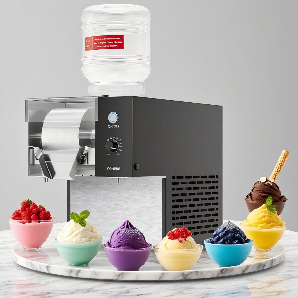 FOHERE Eismaschine Schneeflocken-Eismaschine, Rasiereismaschine, Smoothie-Maschine, für Restaurants, Supermärkte, Snackbars, Cafés