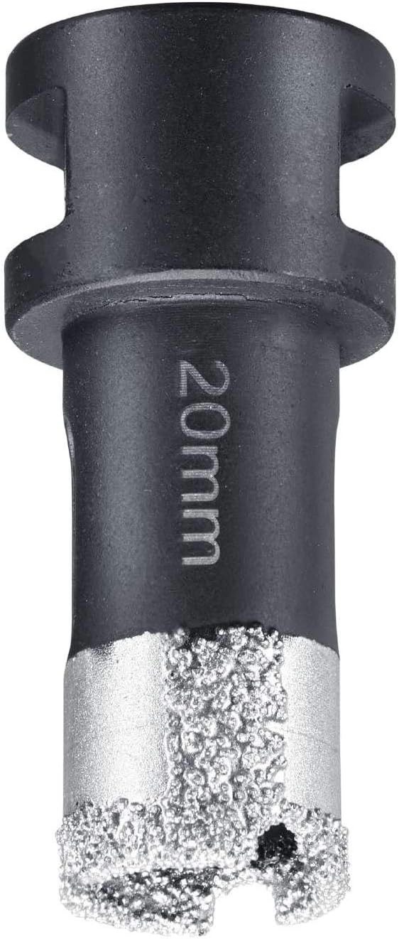 kwb Bohrer- und Bitset Fliesenbohrer M14, 20mm, Diamant Fliesen-Loch-Bohrer für Winkelschleifer, Lochsäge mit M14-