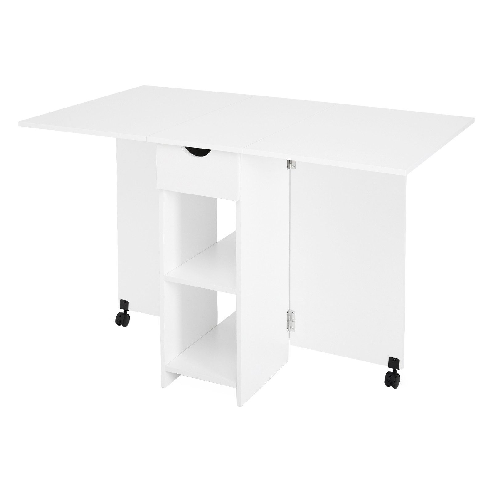 Mondeer Esstisch Klappbarer Esstisch, mit 1 Schublade und 2 Lagerregalkonso günstig online kaufen