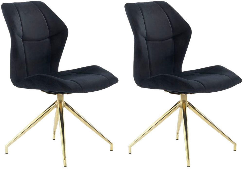 Jockenhöfer Gruppe Drehstuhl Karim (Set, 2 St) (Set, 2 St), Inklusive Drehfunktion (360° drehbar), Bezugsstoff Samt