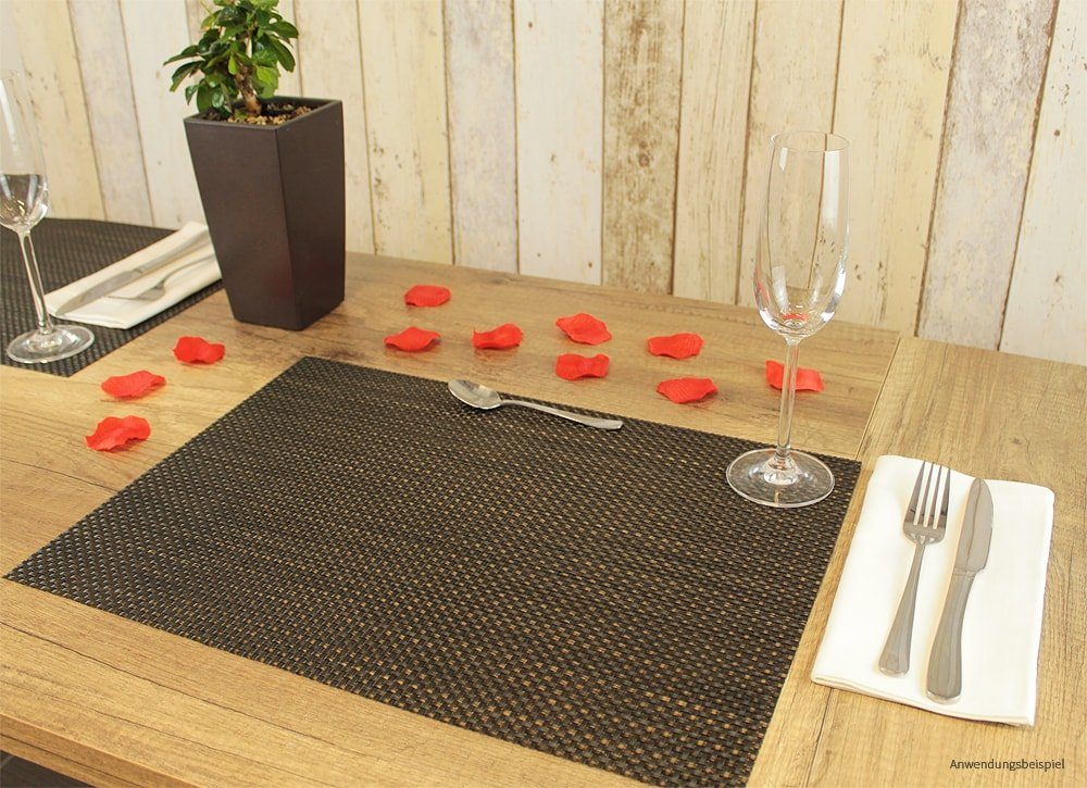 matches21 HOME & HOBBY Platzset Tischset ELEGANCE grün 8er Tischunterlage als Tischdeko, (8-St), modernes Esstisch Platzdeckchen als abwaschbarer Tischuntersetzer