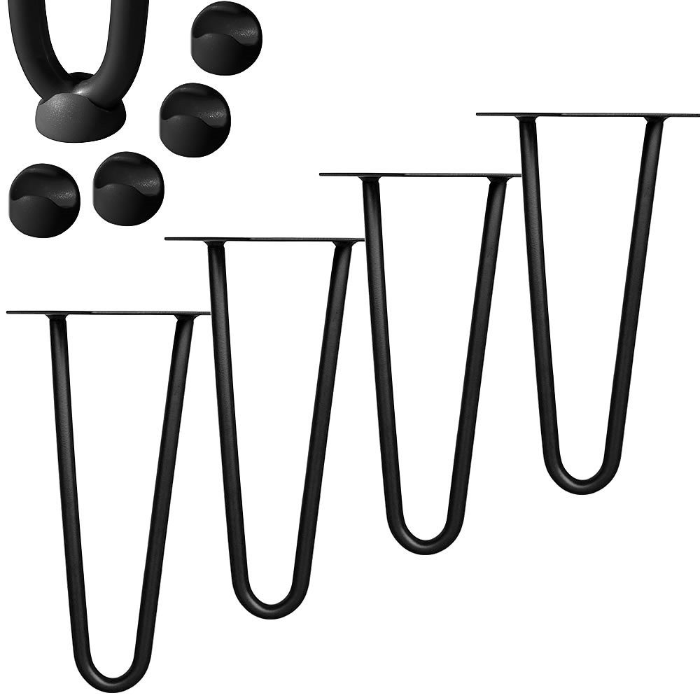 Mucola Tischbein Tischbeine 4er-Set Hairpin Haarnadelbeine Tischgestell Tischkufen, Robust & Stabil