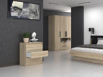 ibonto Tresenkommode Nachtkommode mit 3 Schubladen Stilvoll & Funktional für jedes Zuhause