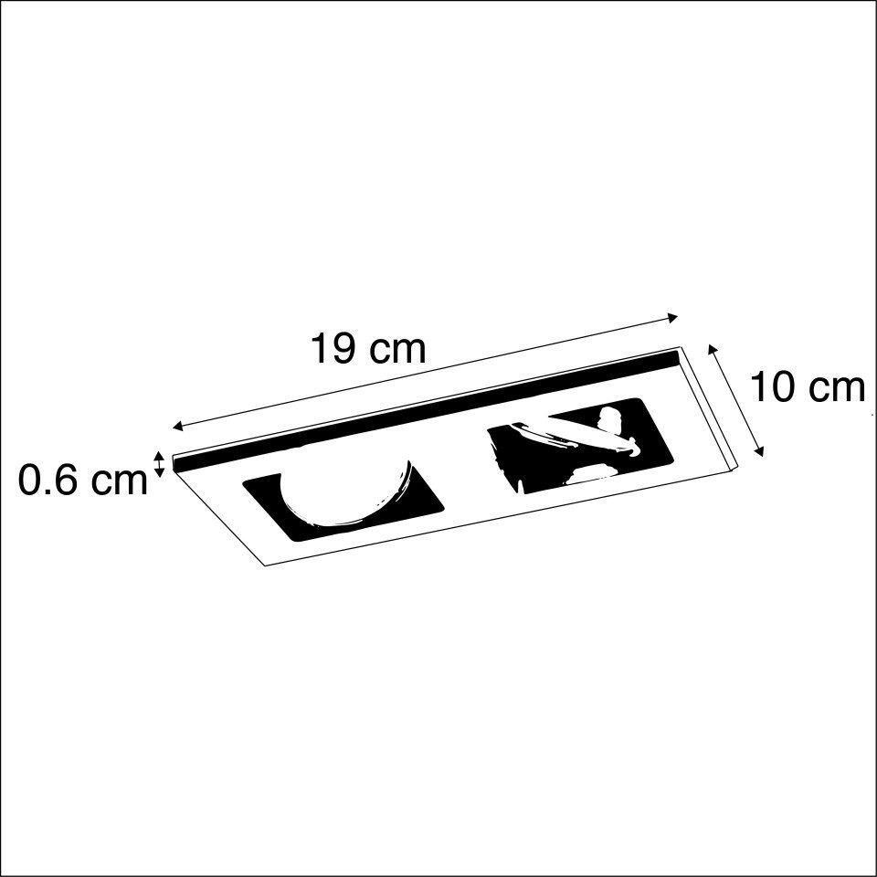 Qazqa LED Einbaustrahler Qure, ohne Leuchtmittel, Warmweiß, QAZQA Downlight, gu10, Schwarz, Aluminium, Modern