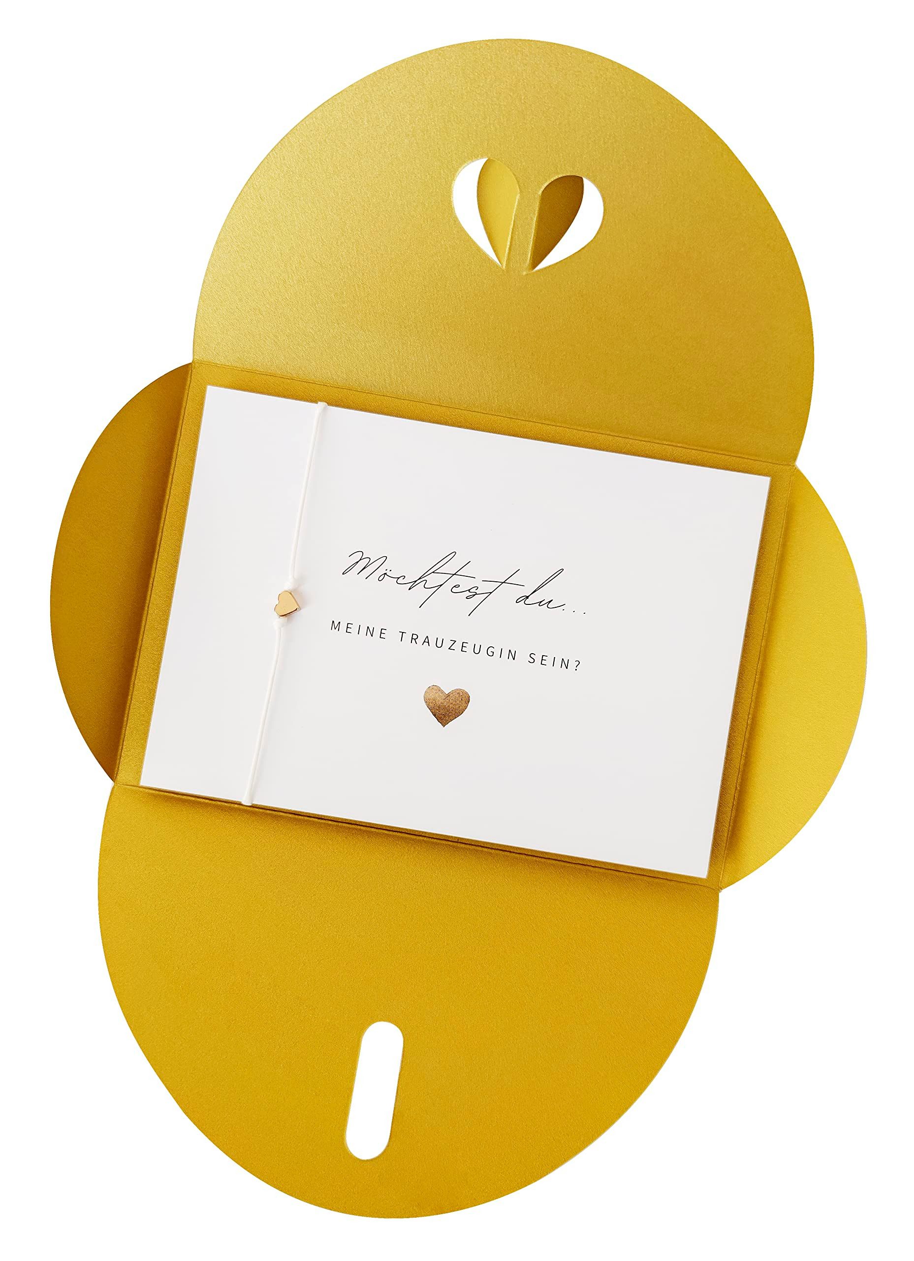 Briefzauber Hochzeitskarte Trauzeugin fragen - Karte mit Armband & Herzumschlag (vers. Varianten)