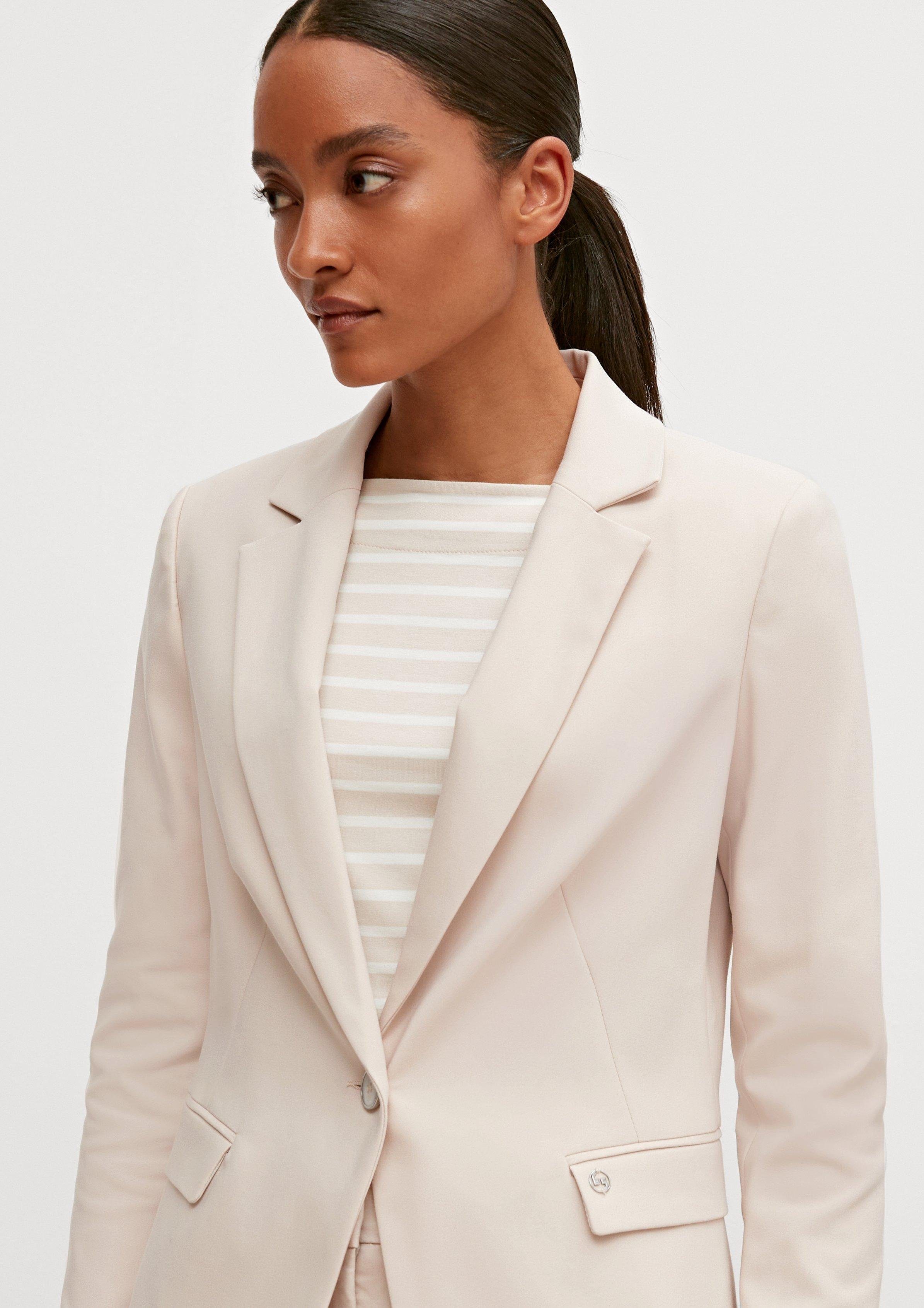 Comma Blusenblazer Taillierter Blazer aus Baumwollmix günstig online kaufen
