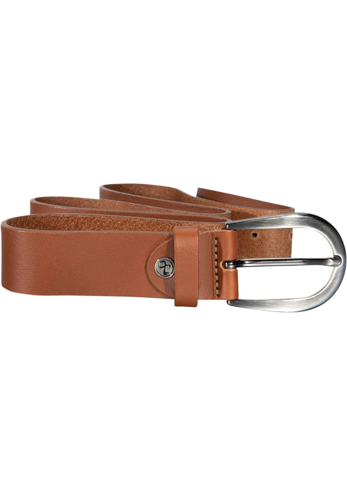 Silbergift Ledergürtel mit silberfarbener Schließe