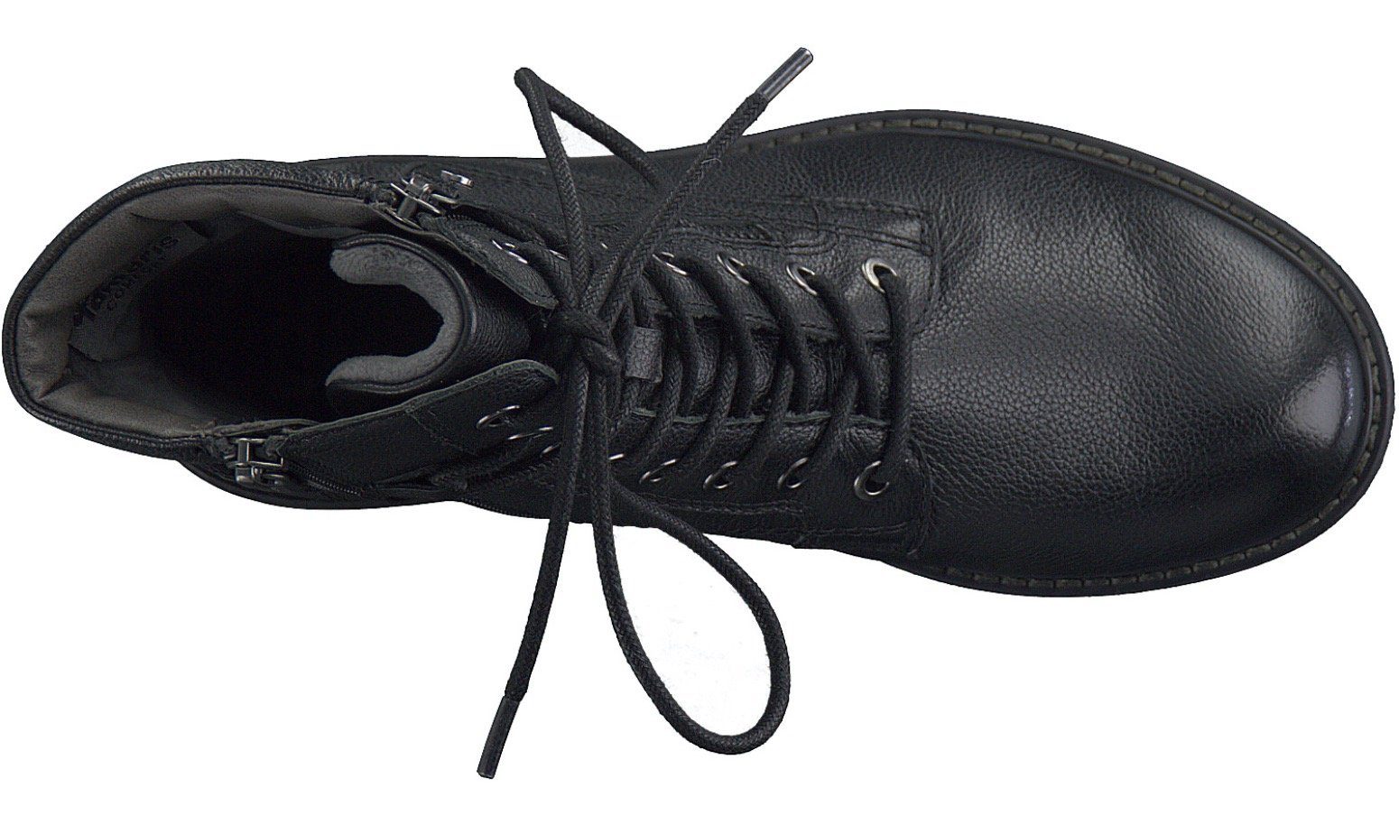 (weit) Schuhweite in COMFORT G Tamaris mit gepolstertem Schaftrand, Schnürstiefelette schwarz