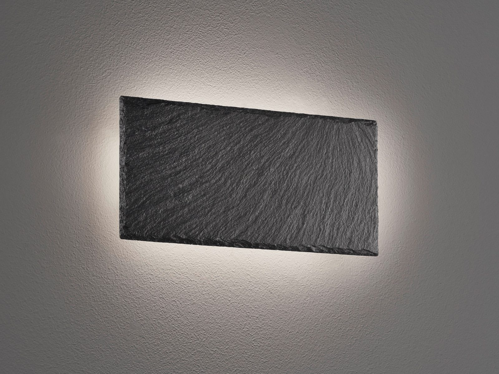 TRIO Leuchten LED Wandleuchte, Dimmfunktion Indirektes Licht, LED fest integriert, stufenweise dimmbar über Schalter, Warmweiß, Ausgefallene Wand-Beleuchtung indirekt innen, Natur-Stein flach B:25cm