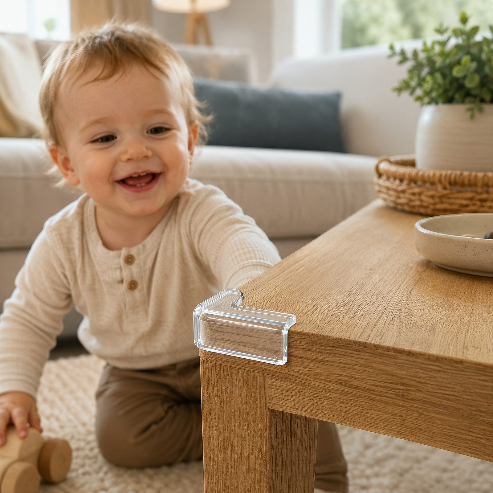 BlingBin Kindersicherung 20 Stück transparenter Eckenschutz selbstklebend,L‑, T‑ und rundförmig, weicher Tischkantenschutz, babyfreundliche Kindersicherung für Möbel