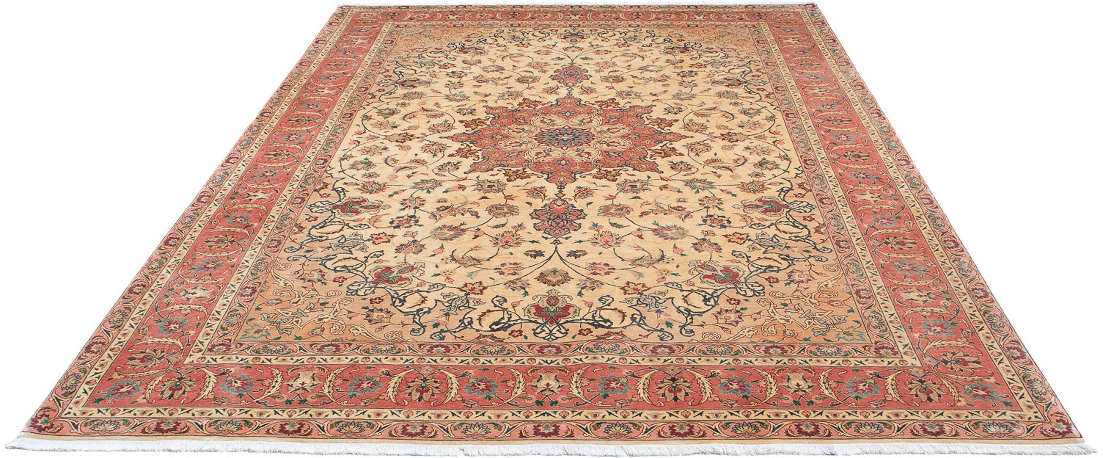 Orientteppich Perser - Täbriz - Royal - 297 x 202 cm - hellbraun, morgenland, rechteckig, Höhe: 7 mm, Wohnzimmer, Handgeknüpft, Einzelstück mit Zertifikat