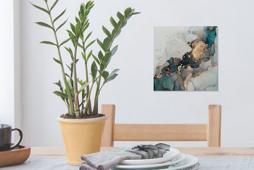 OneMillionCanvasses® Leinwandbild Blau - Marmor - Gold, (1 St), Leinwand Bilder für Wohnzimmer Schlafzimmer