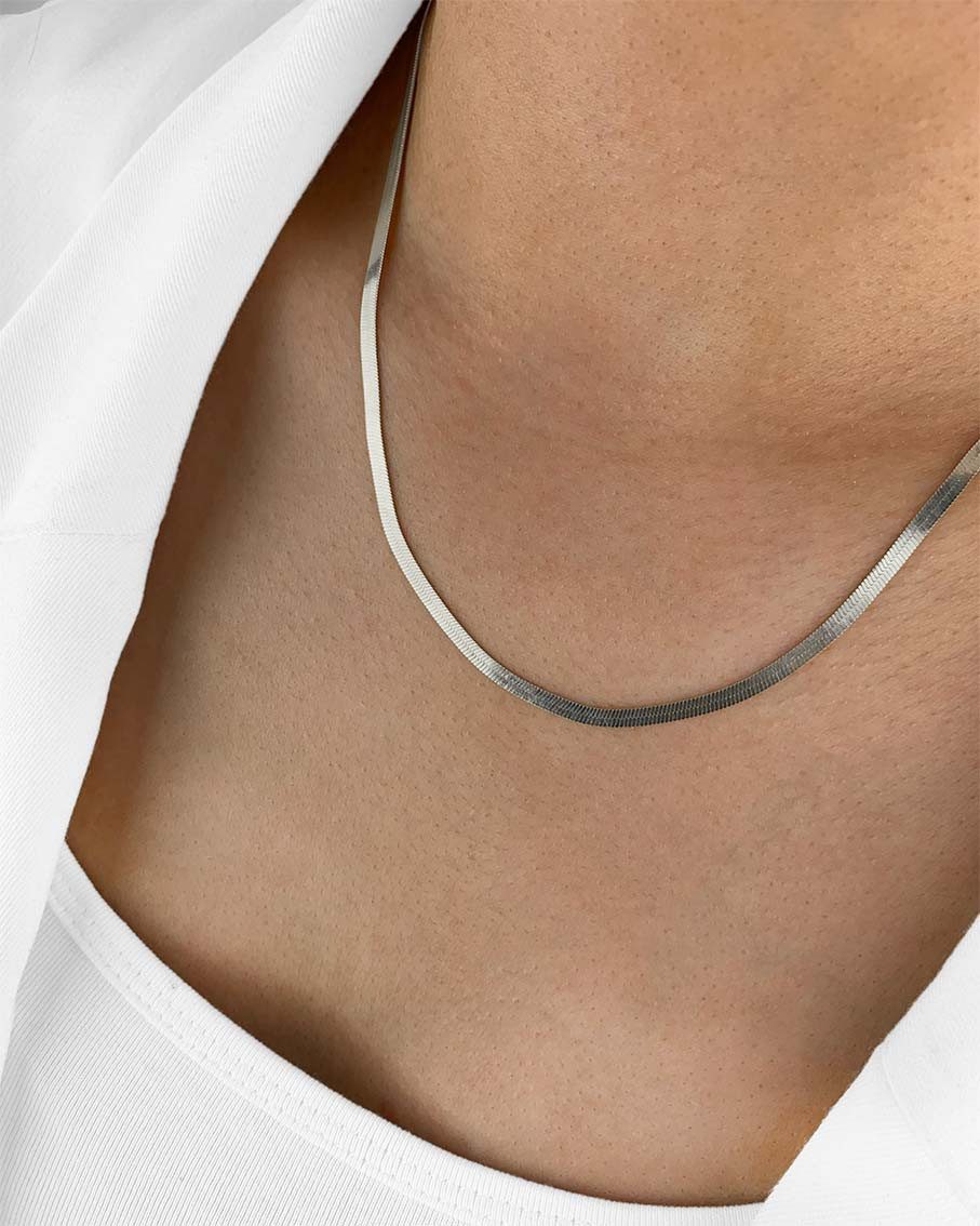 DANIEL CLIFFORD Schlangenkette 'Janine' Damen Halskette Silber 925 Snake-Chain 2,0 mm (inkl. Verpackung), größenverstellbare Silberkette perfekt für Layering-Look