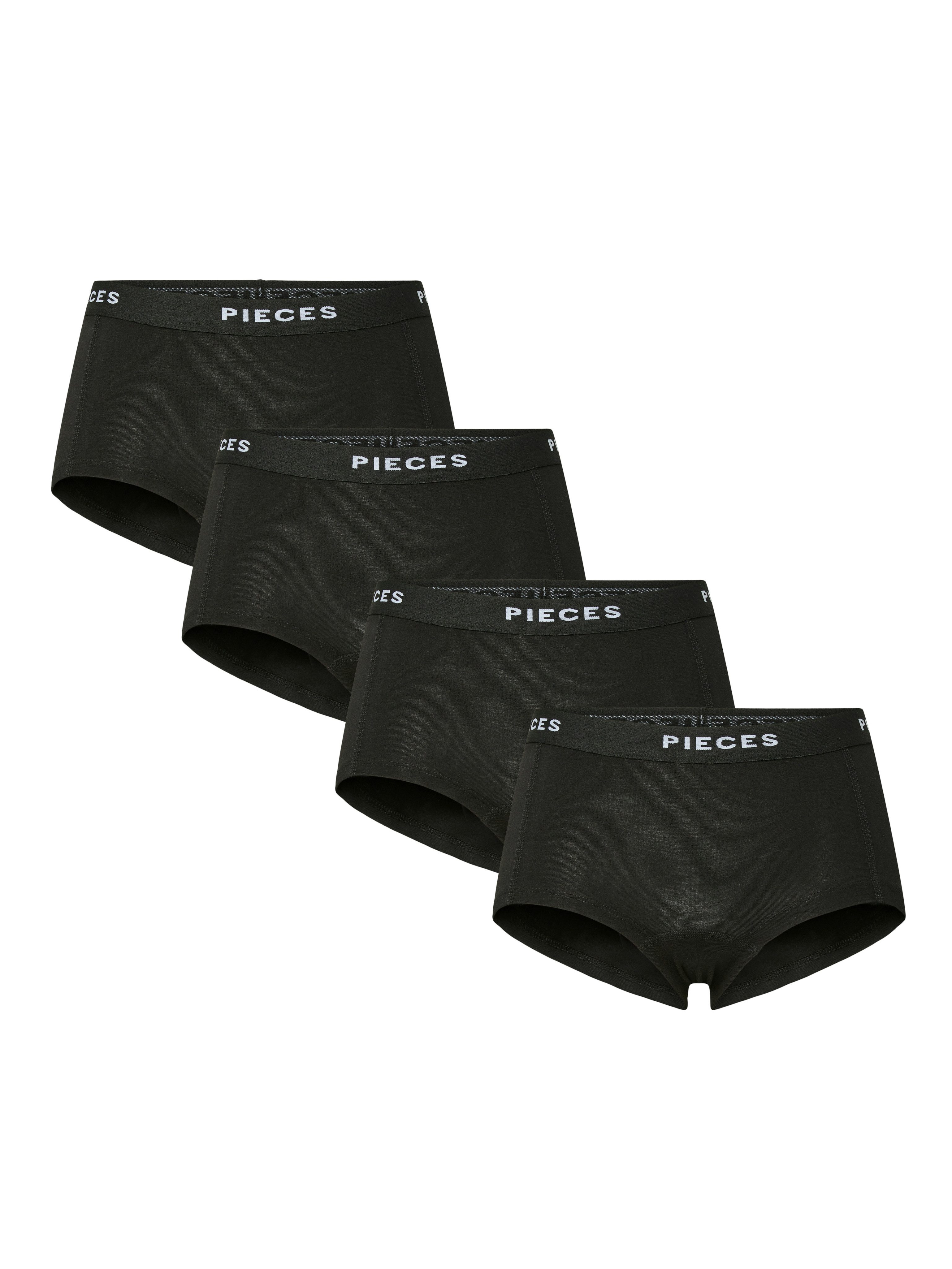 pieces Hipster PCLOGO LADY 4 PACK SOLID NOOS BC (Packung, 4-St., 4er-Pack) Baumwollmischung