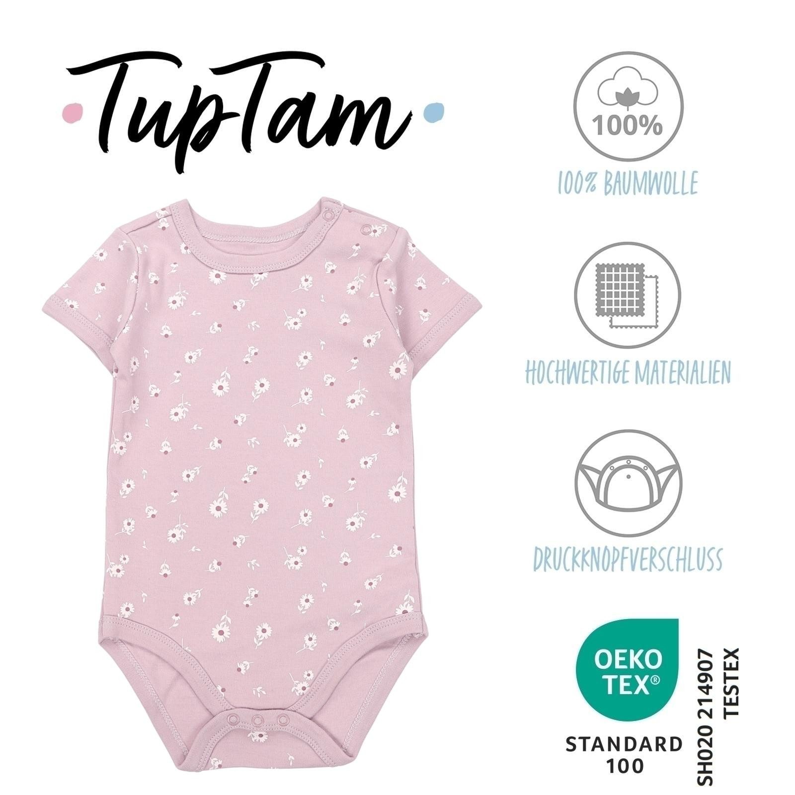 TupTam Kurzarmbody TupTam Mädchen Baby Body Kurzarm in Unifarben - 5er Pack