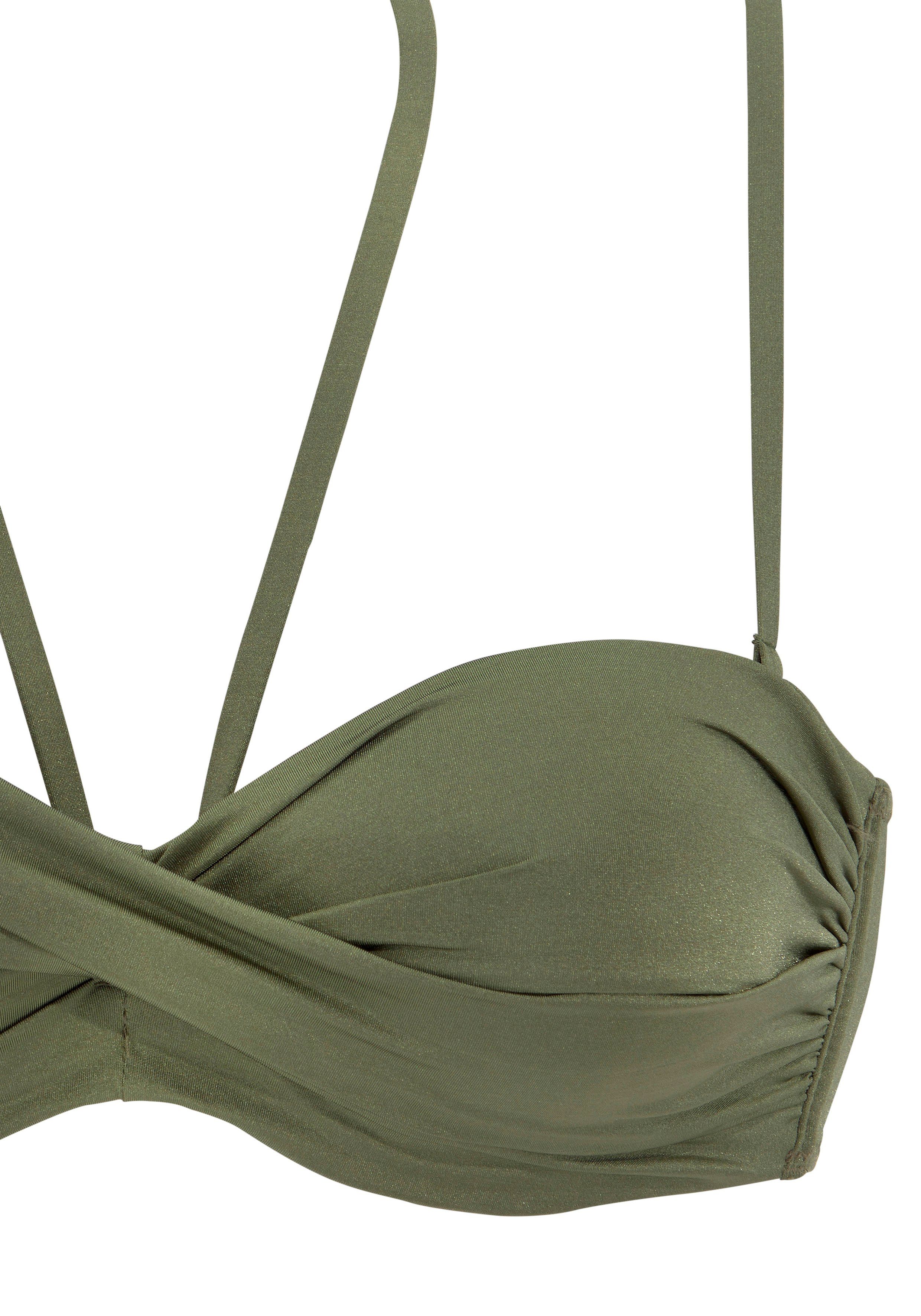 LASCANA Bügel-Bandeau-Bikini mit verschiedenen Trägervarianten oliv