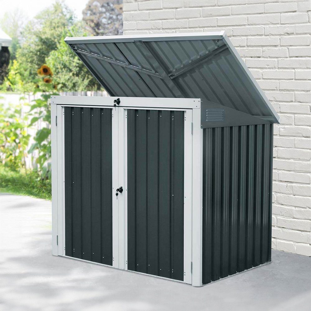 Thumbnail - HOME DELUXE Mülltonnenbox 2 x 240L BASURA, abschließbare Türen I Gartenbox, Mülltonnenverkleidung