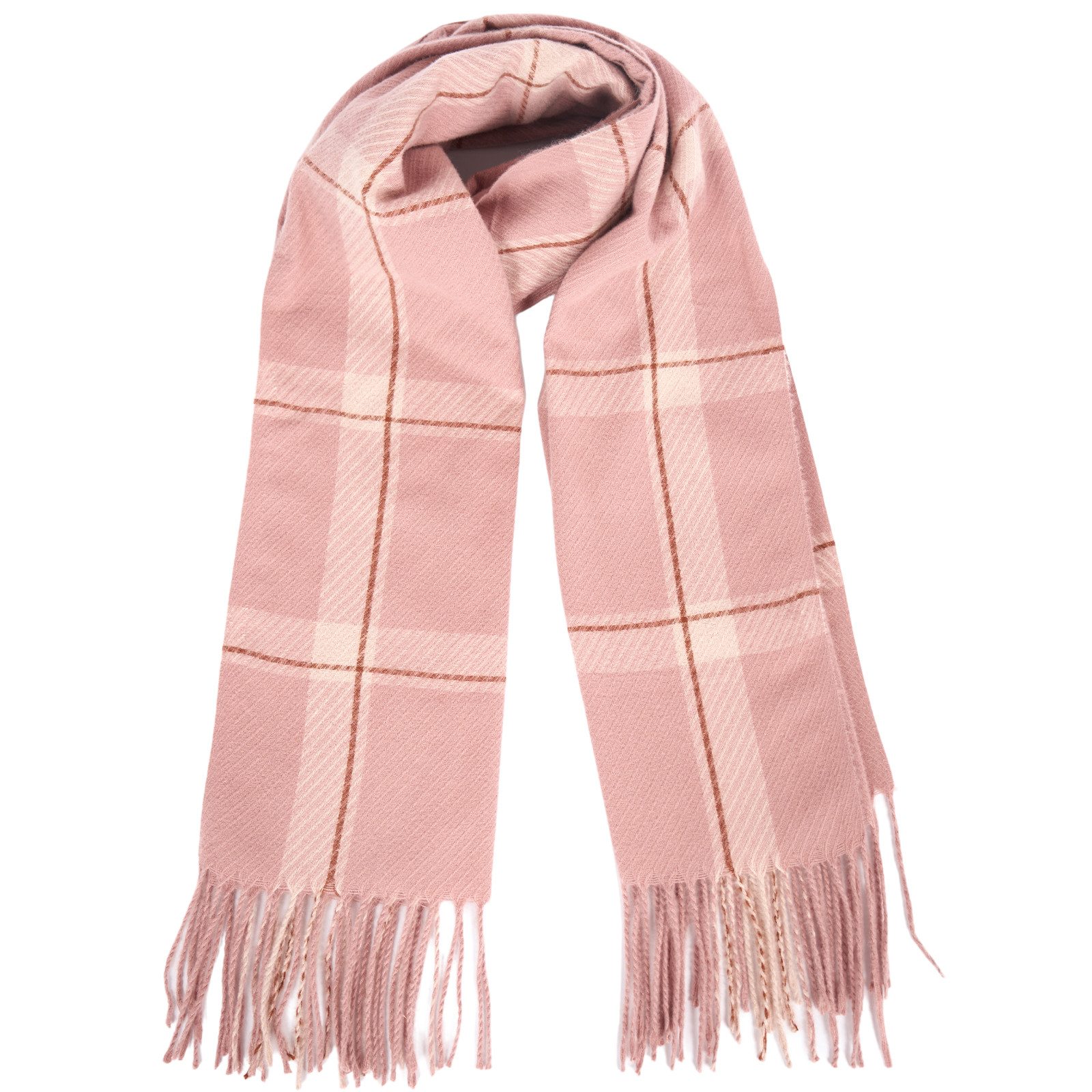 Miss Lulu Modeschal Weicher Karo-Schal für Damen, 177 × 66 cm mit Fransen, warmer Schal