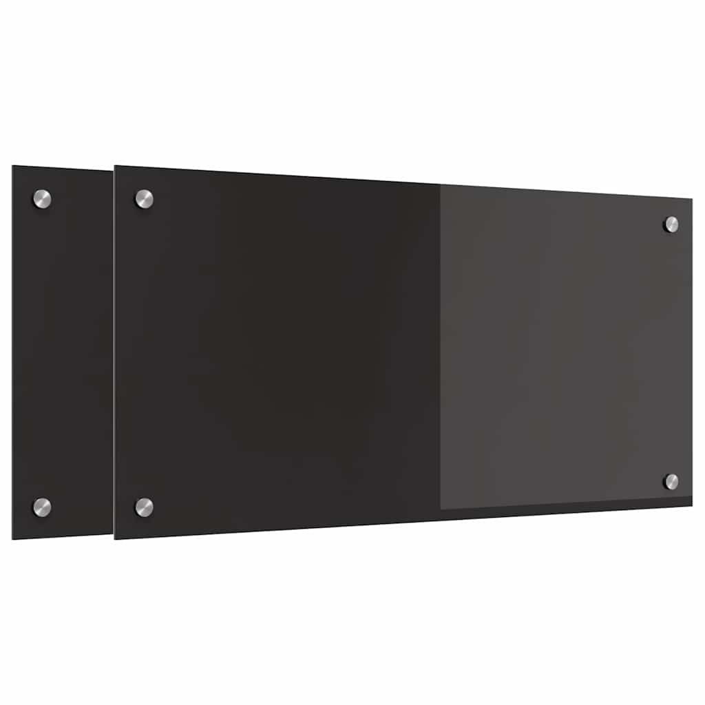 vidaXL Küchenrückwand 80 x 40 cm Küchenrückwand Spritzschutz Küchenblende Schwarz 80x40x08 c